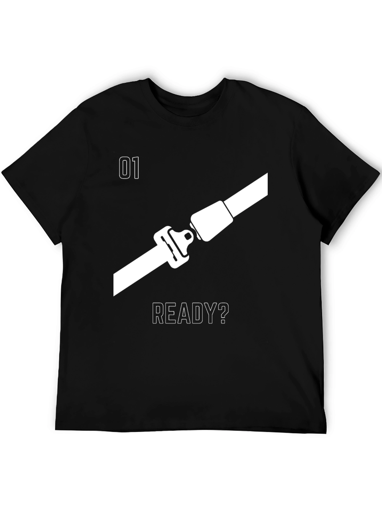 Black Seatbelt Ready T-Shirt - Black Graphic Tee view 5