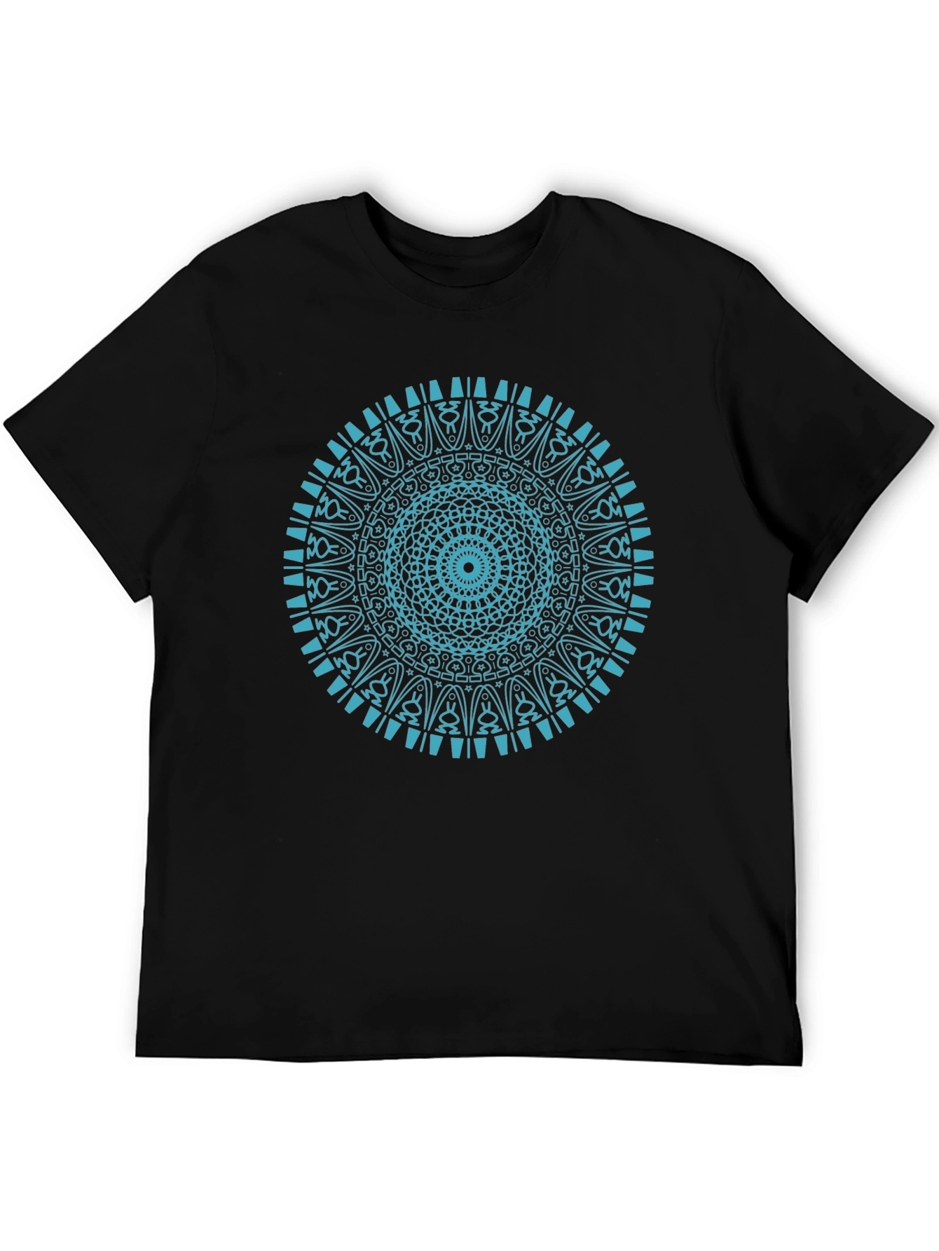 Black Mandala Print Black T-Shirt view 5