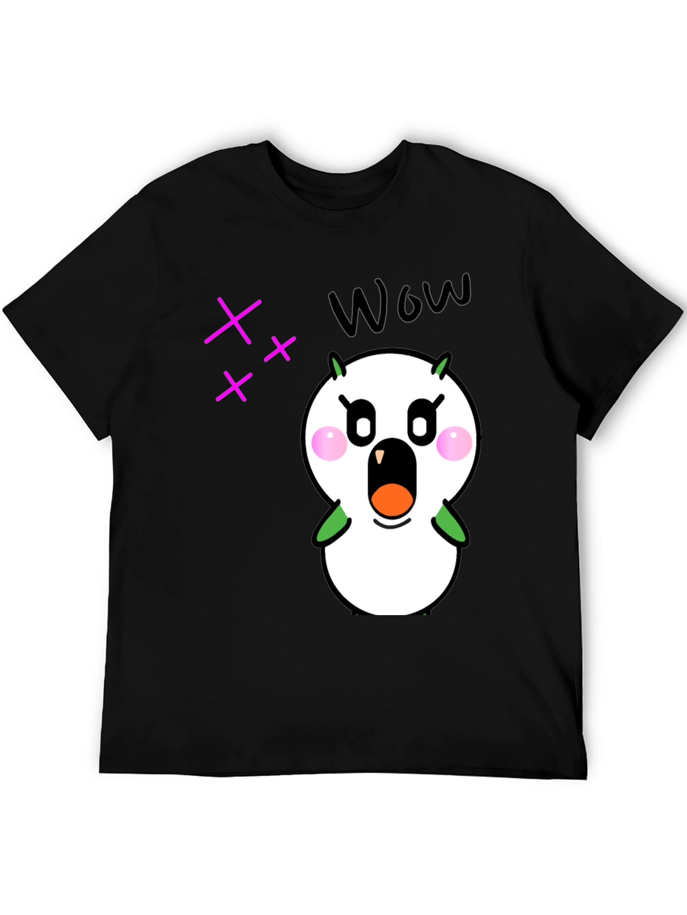 Black Funny Cartoon Character Graphic Black T-Shirt view 5