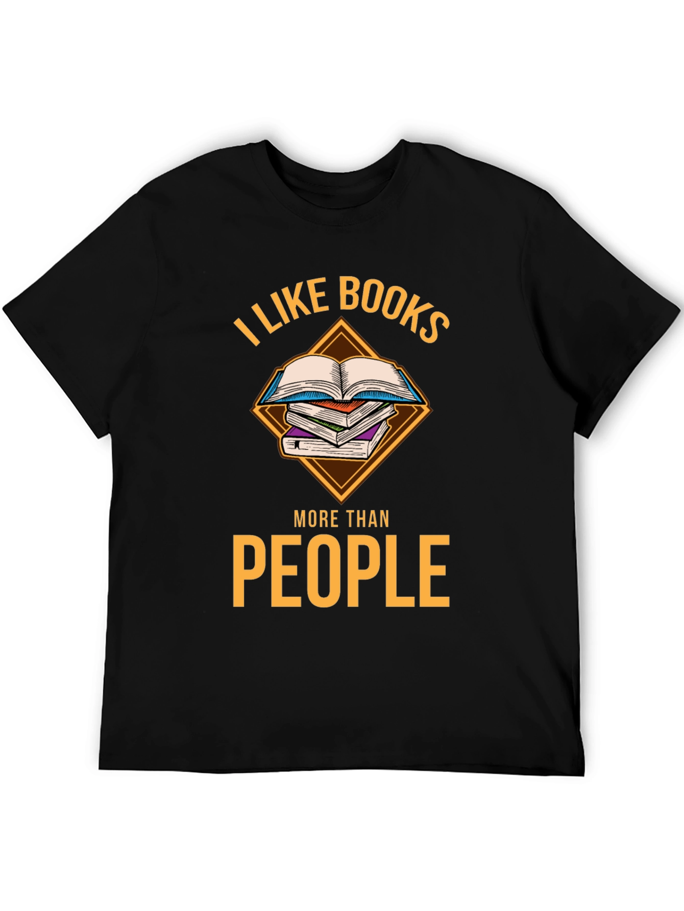Black I Like Books More Than People T-Shirt view 5