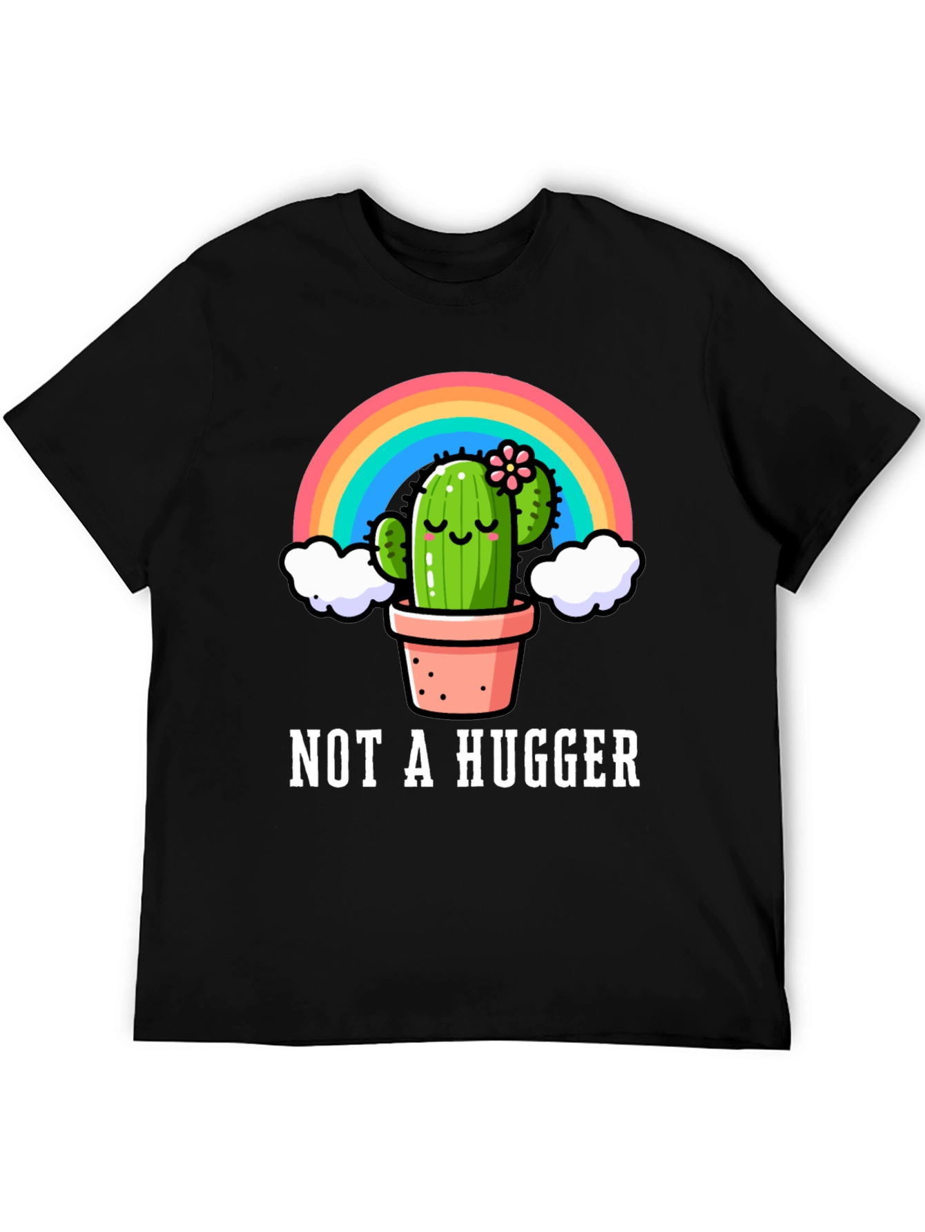 Black Not A Hugger Cactus Graphic Tee view 5
