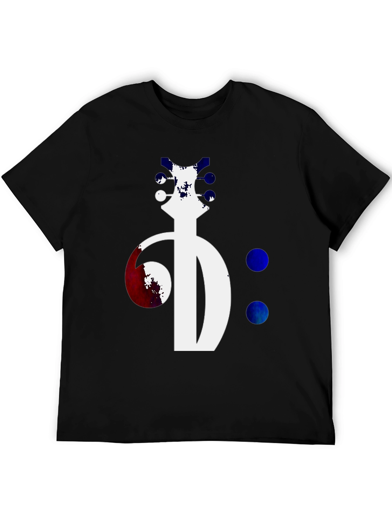 Abstract Guitar Bass Clef Graphic Tee - Unique Music Shirt - 5