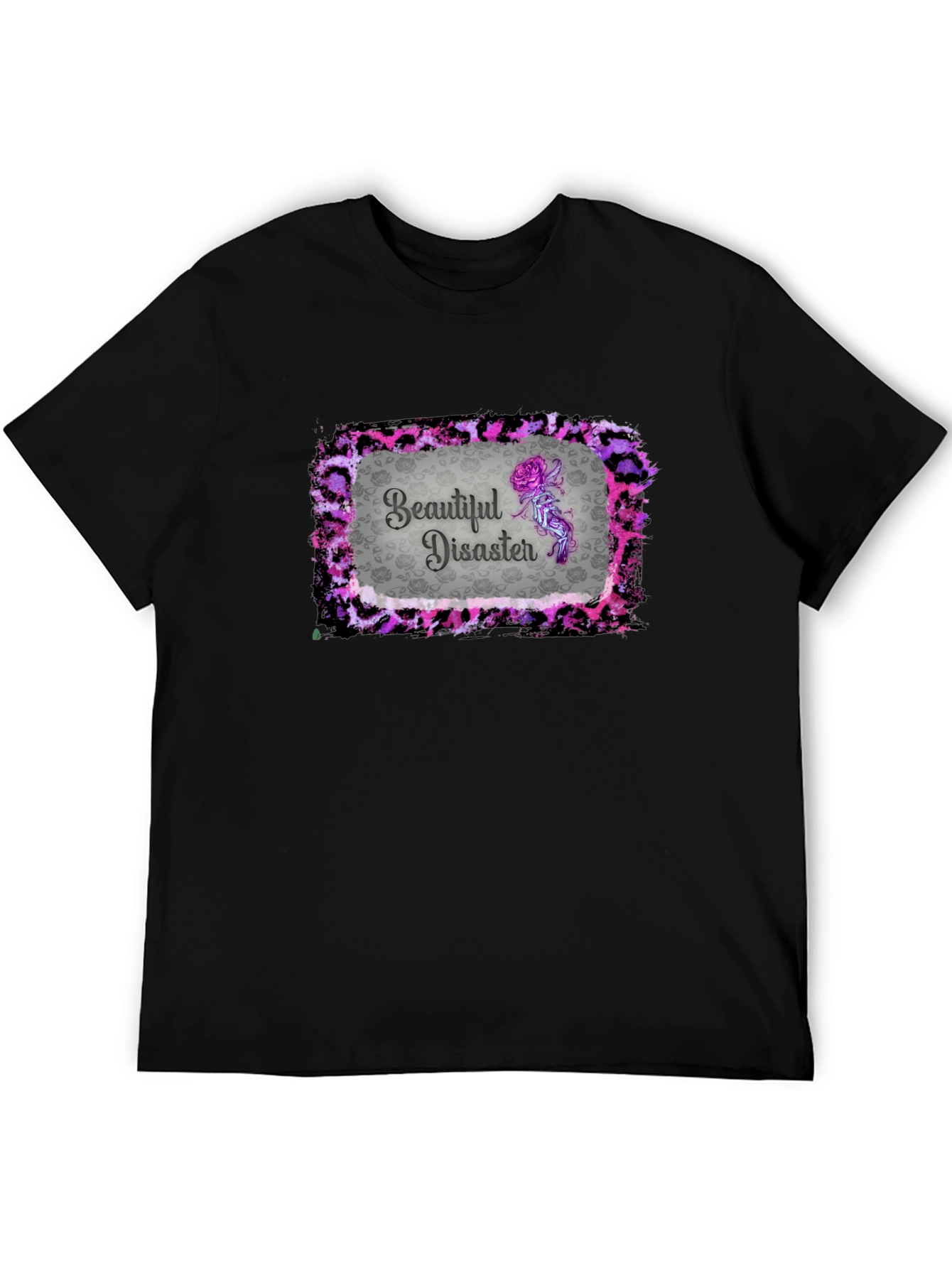 Black Beautiful Disaster Graphic Tee - Unique Design view 5
