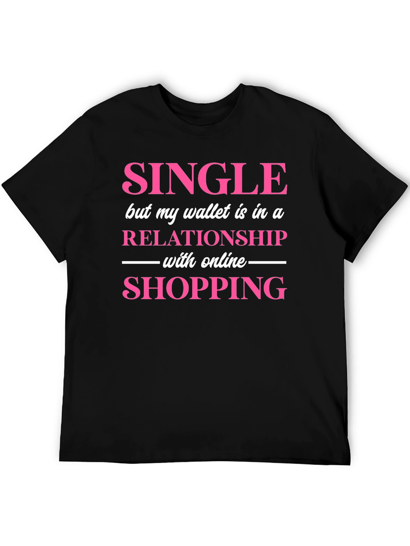Black Single Wallet Relationship Online Shopping Graphic Tee view 5