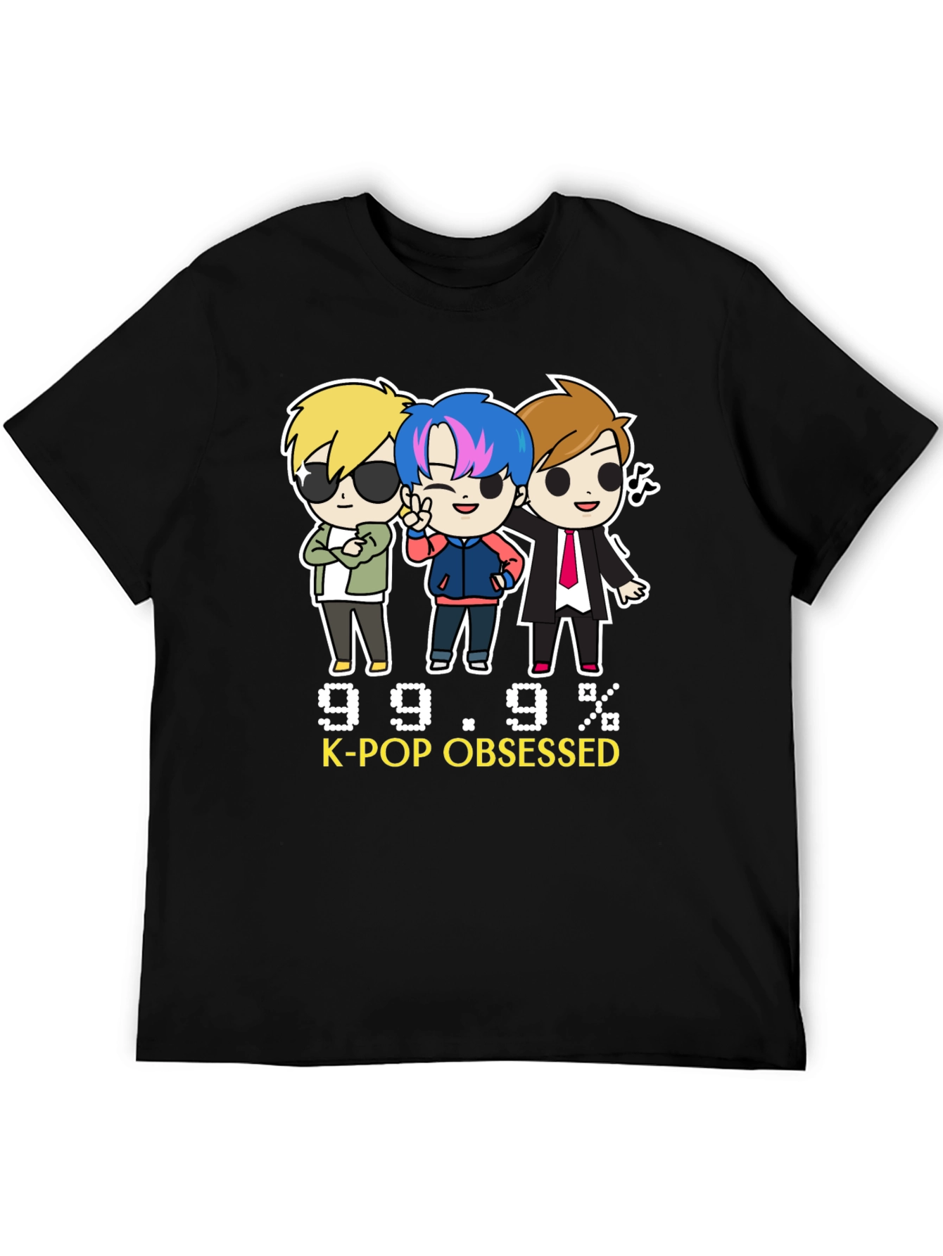 Black K-Pop Obsessed Black Graphic Tee view 5