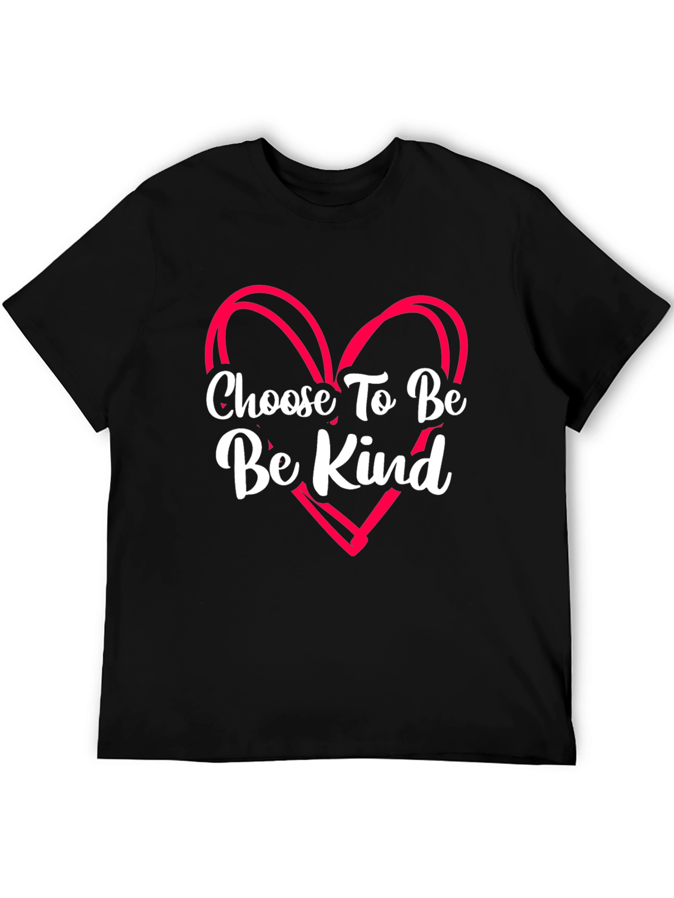 Black Choose To Be Kind Black T-Shirt with Heart view 5