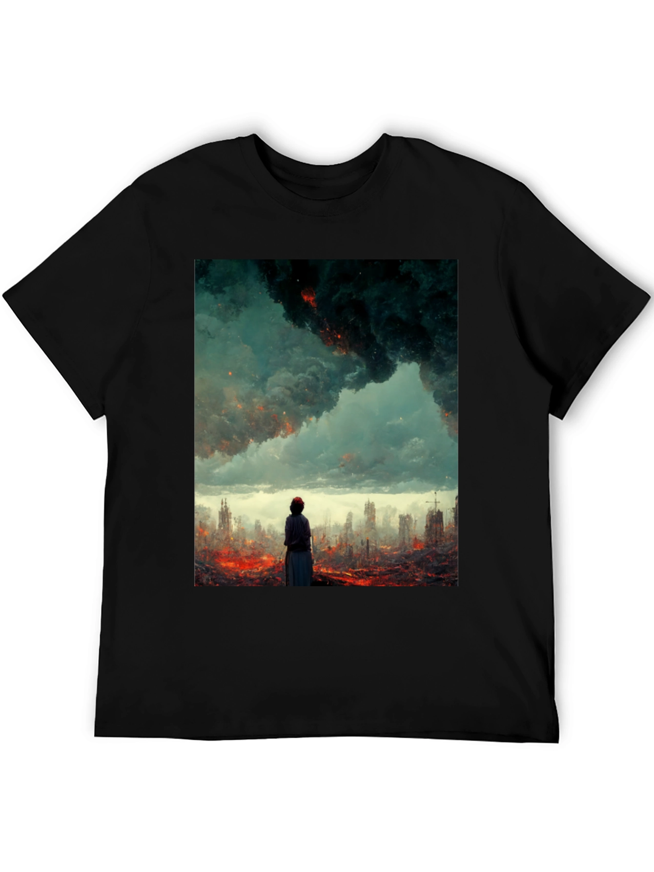 Black Apocalyptic Vision Graphic Tee - Black view 5