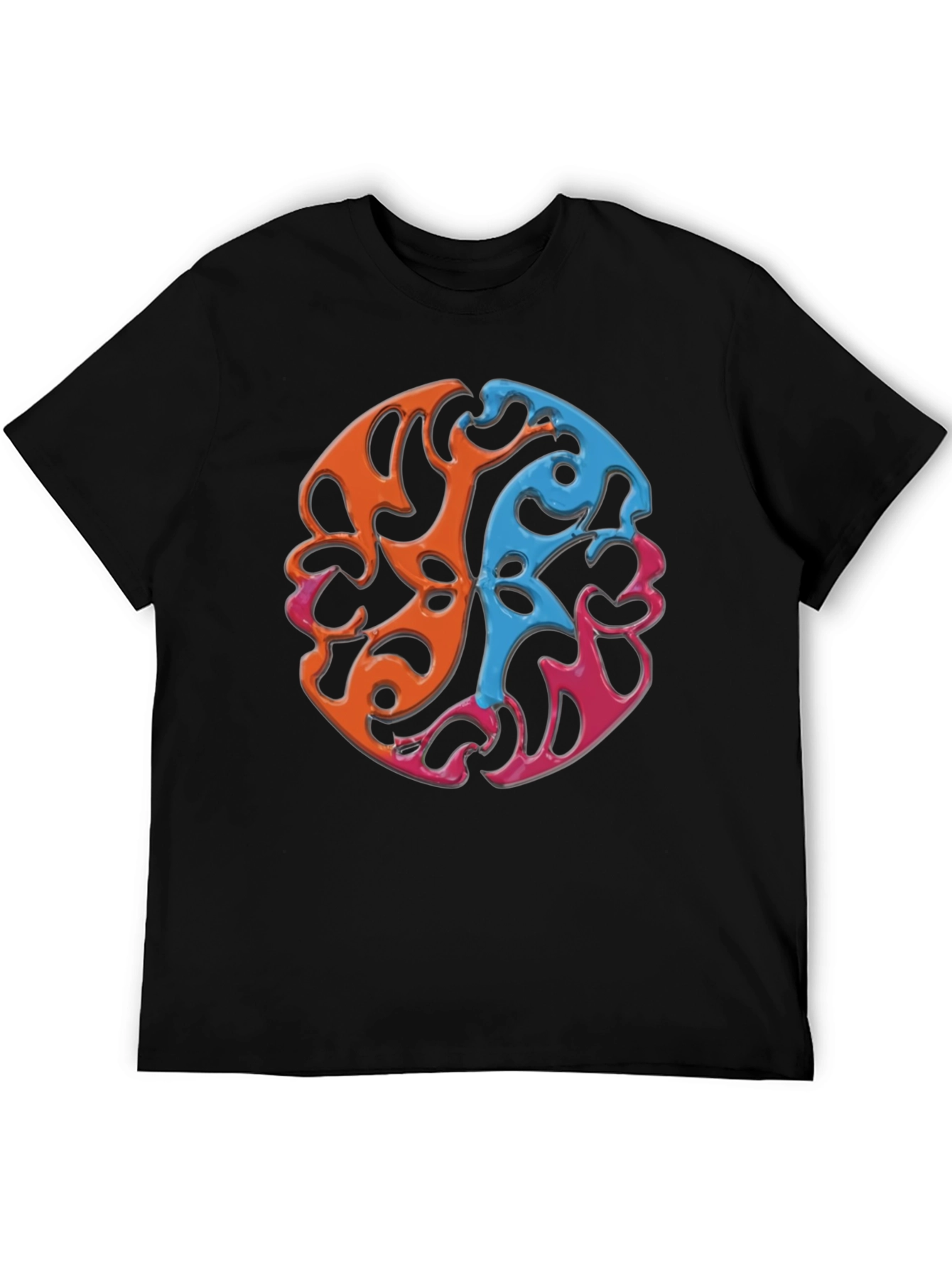 Black Abstract Swirl Graphic Tee - Casual Comfort view 5