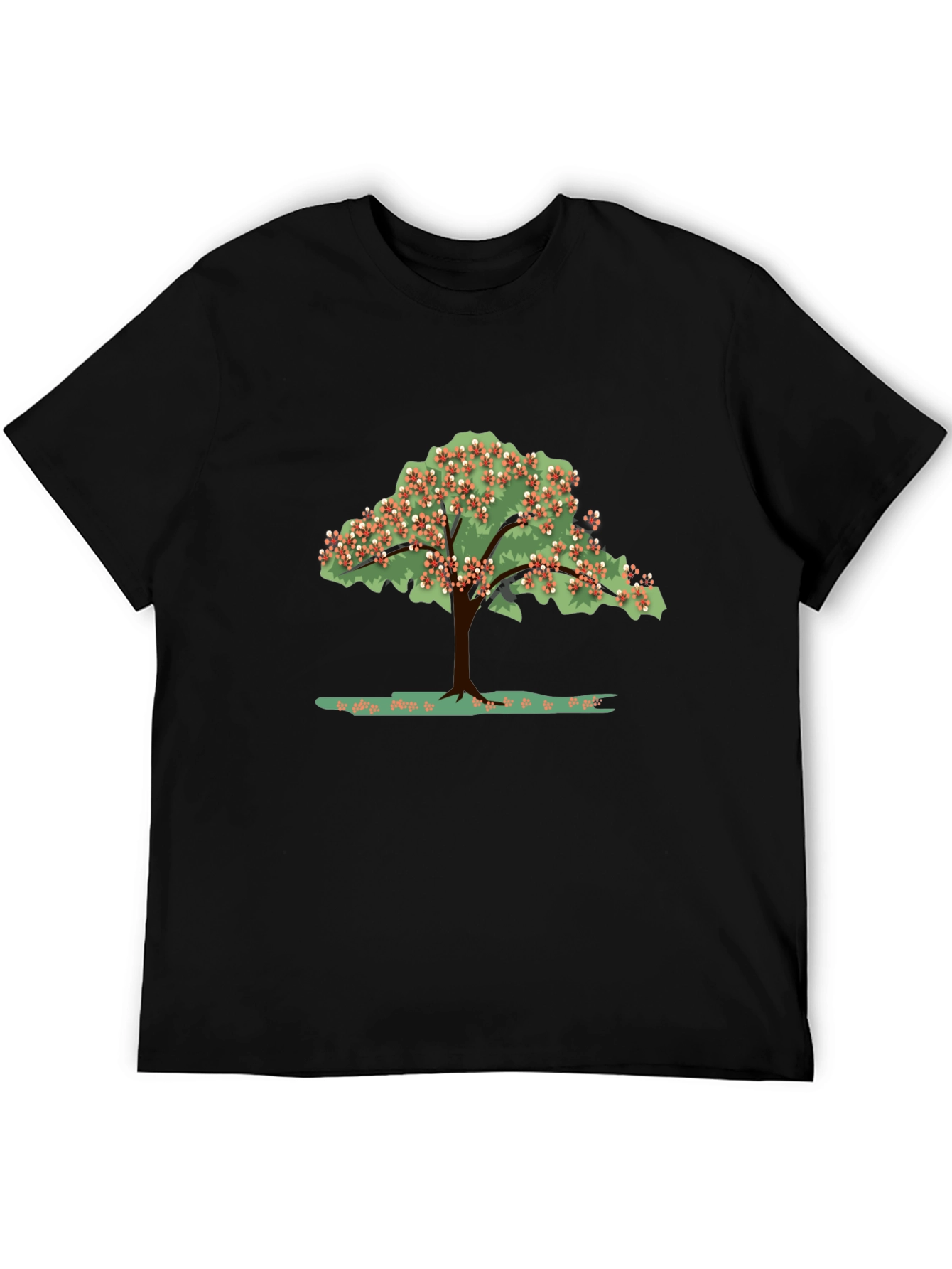 Black Nature Tree Graphic T-Shirt - Black view 5