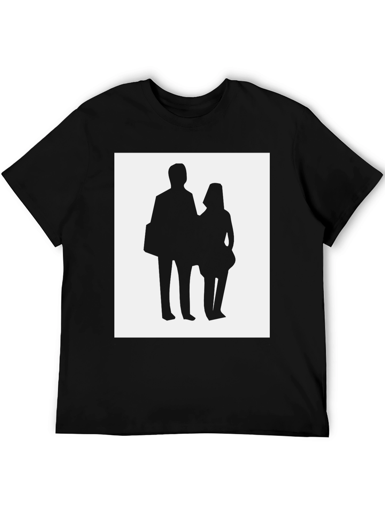Black Silhouette Couple T-Shirt - Black view 5