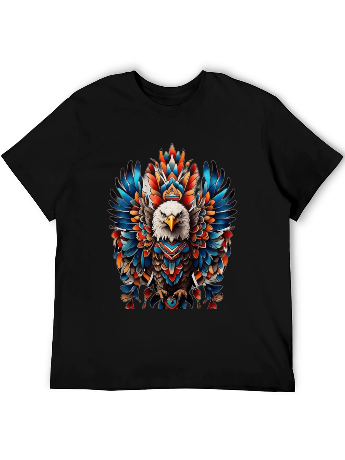 Black Eagle Feather Graphic Tee - Bold Tribal Design view 5