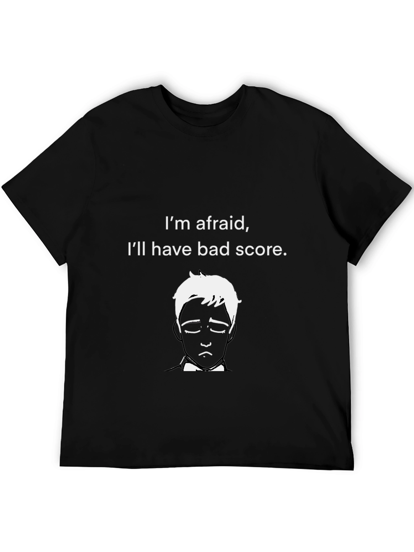 Black Afraid Bad Score Graphic Black T-Shirt view 5