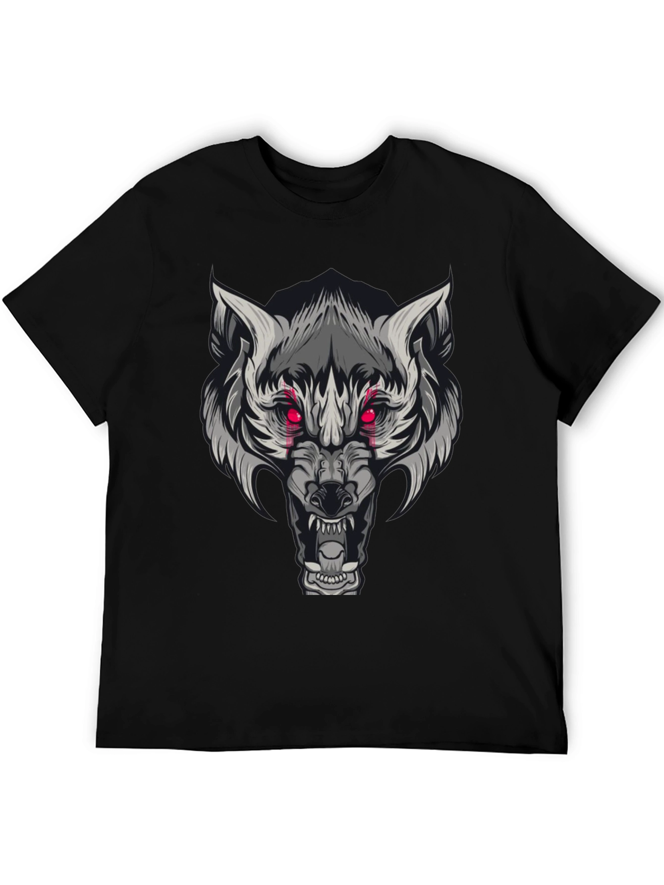 Black Wolf Graphic Print Tee - Men's Short Sleeve view 5