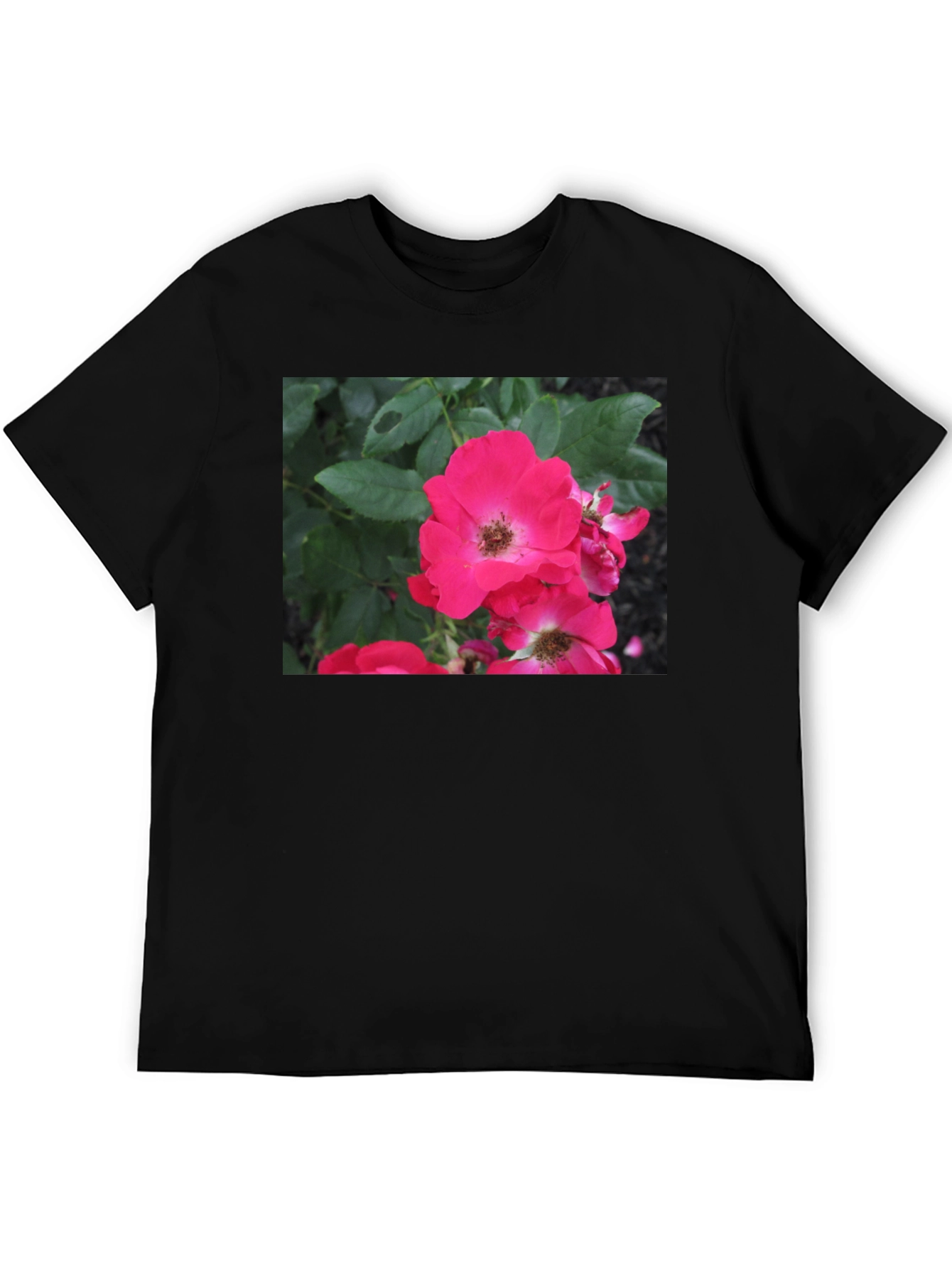 Black Floral Print Black T-Shirt view 5