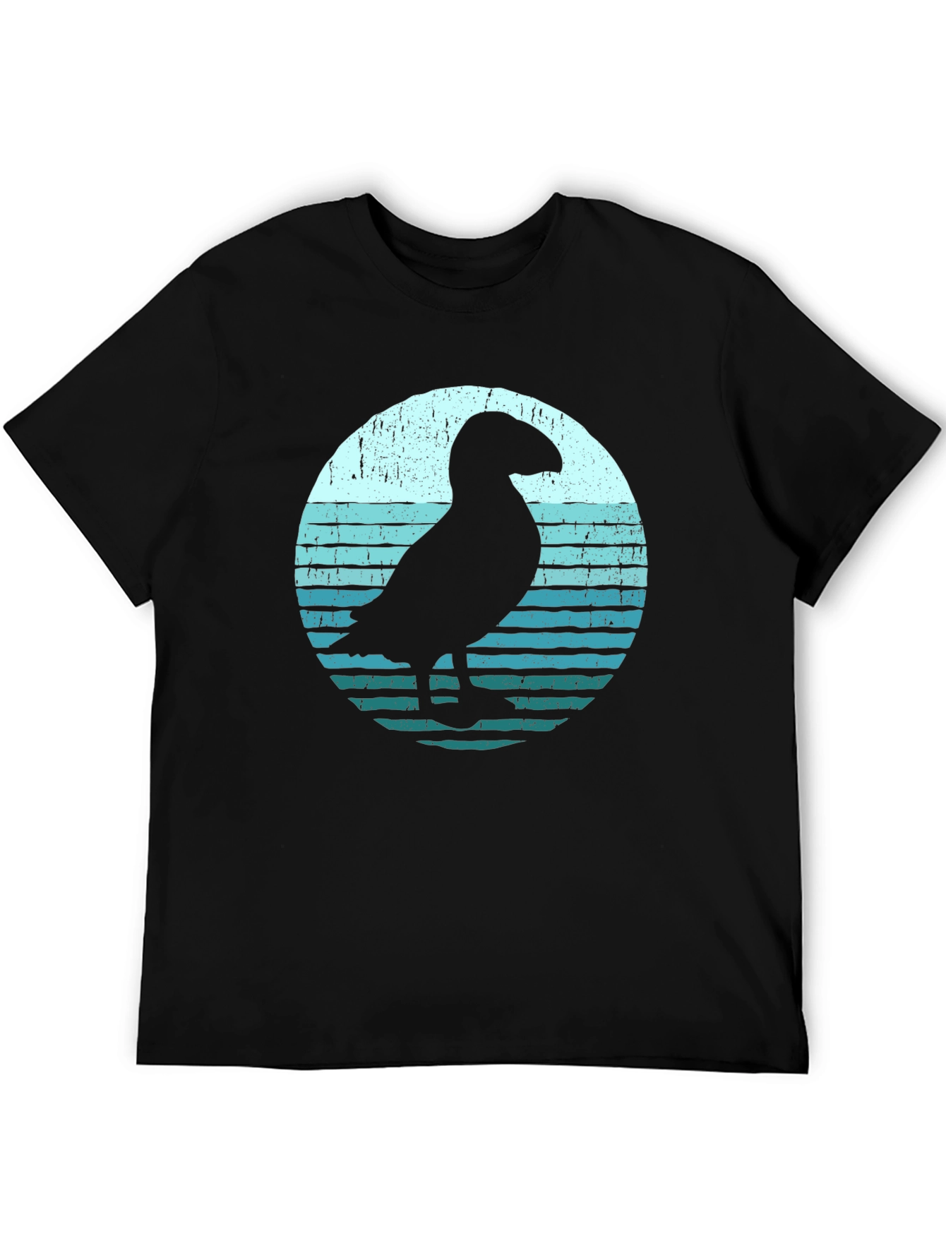 Black Puffin Silhouette Graphic Tee - Black view 5