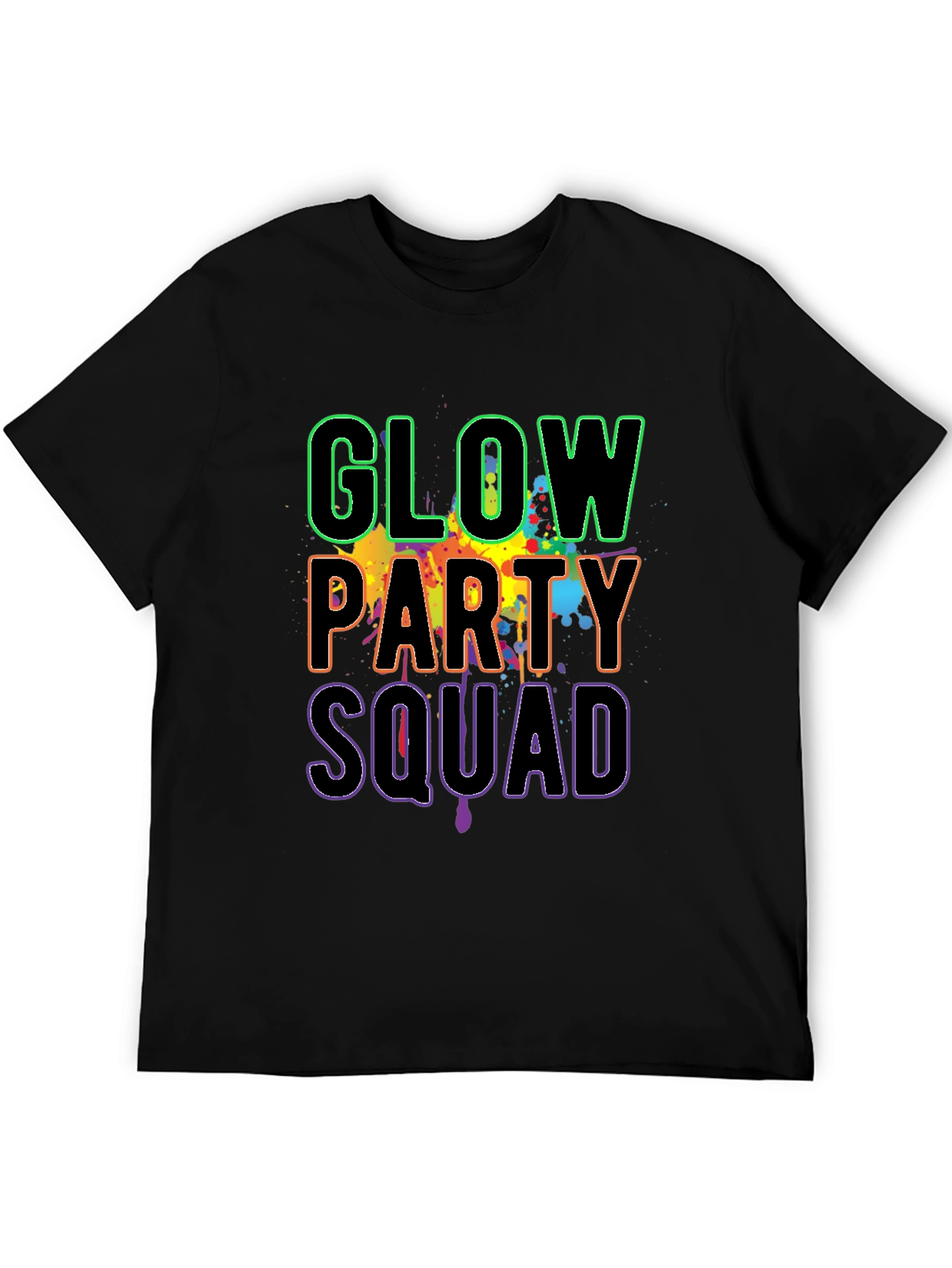 Black Glow Party Squad Graphic Tee view 5