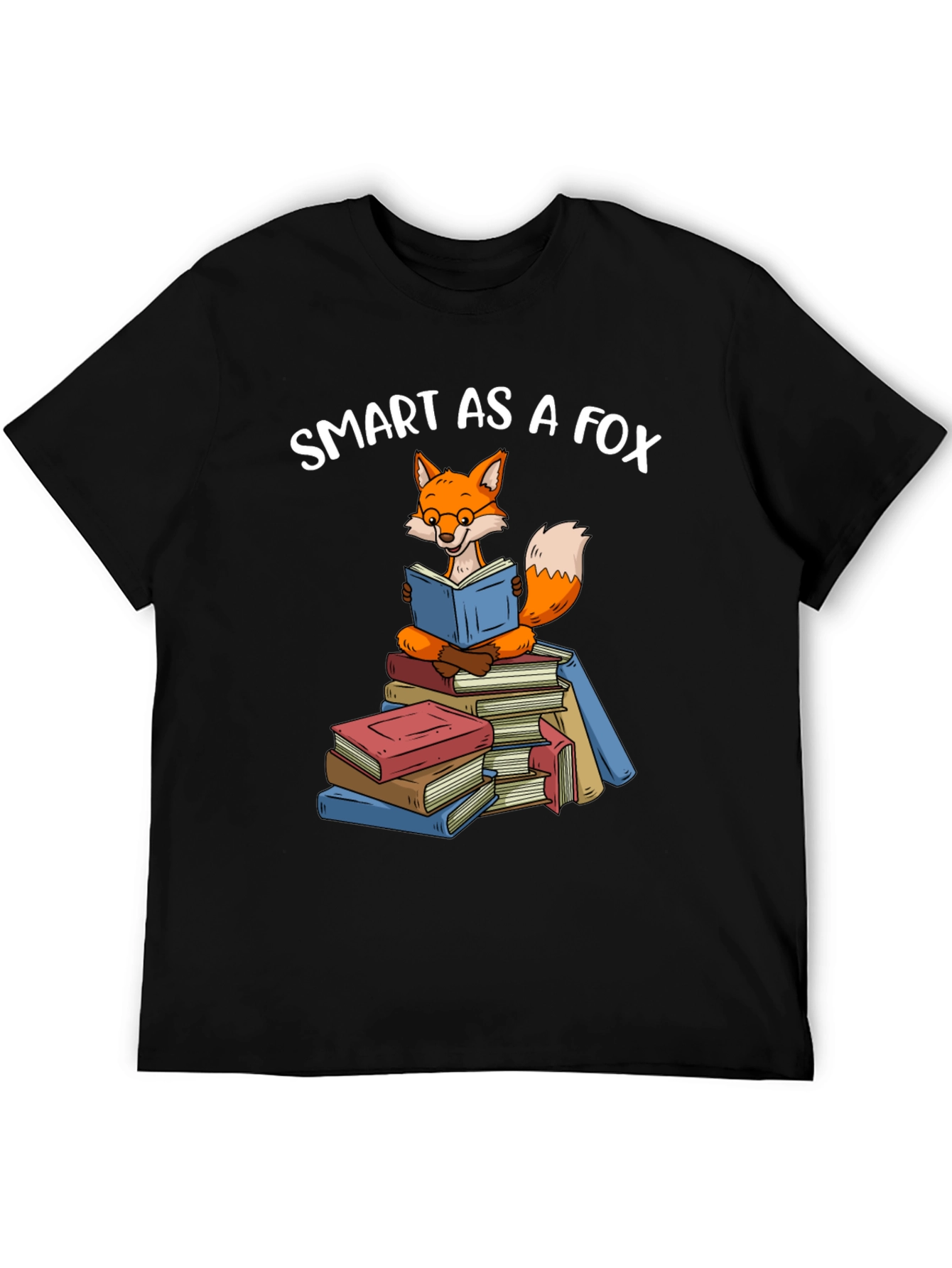 Black Smart As A Fox Book T-Shirt view 5