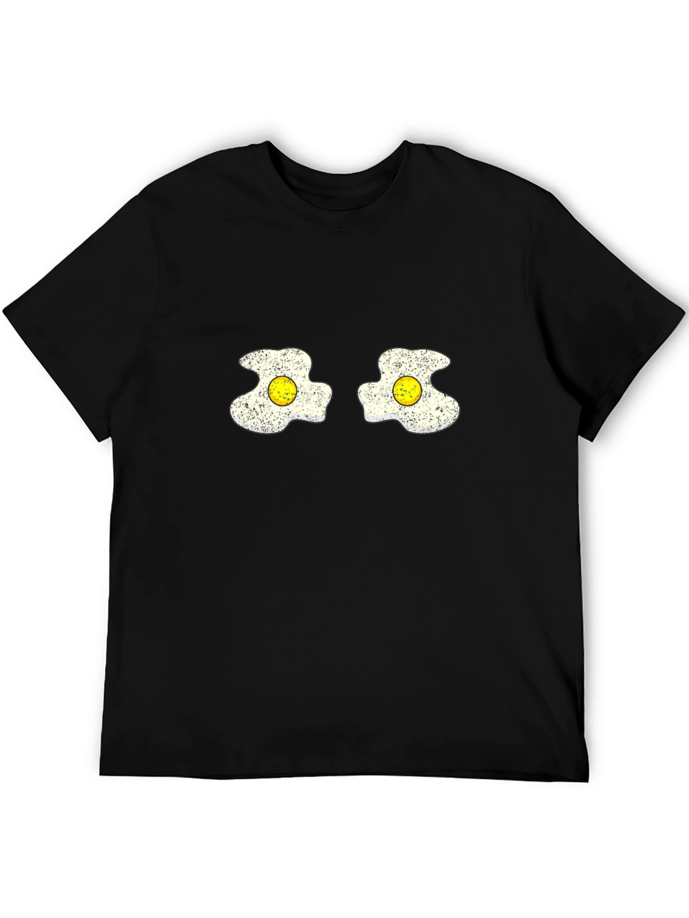 Black Funny Fried Egg Graphic Tee - Novelty T-Shirt view 5
