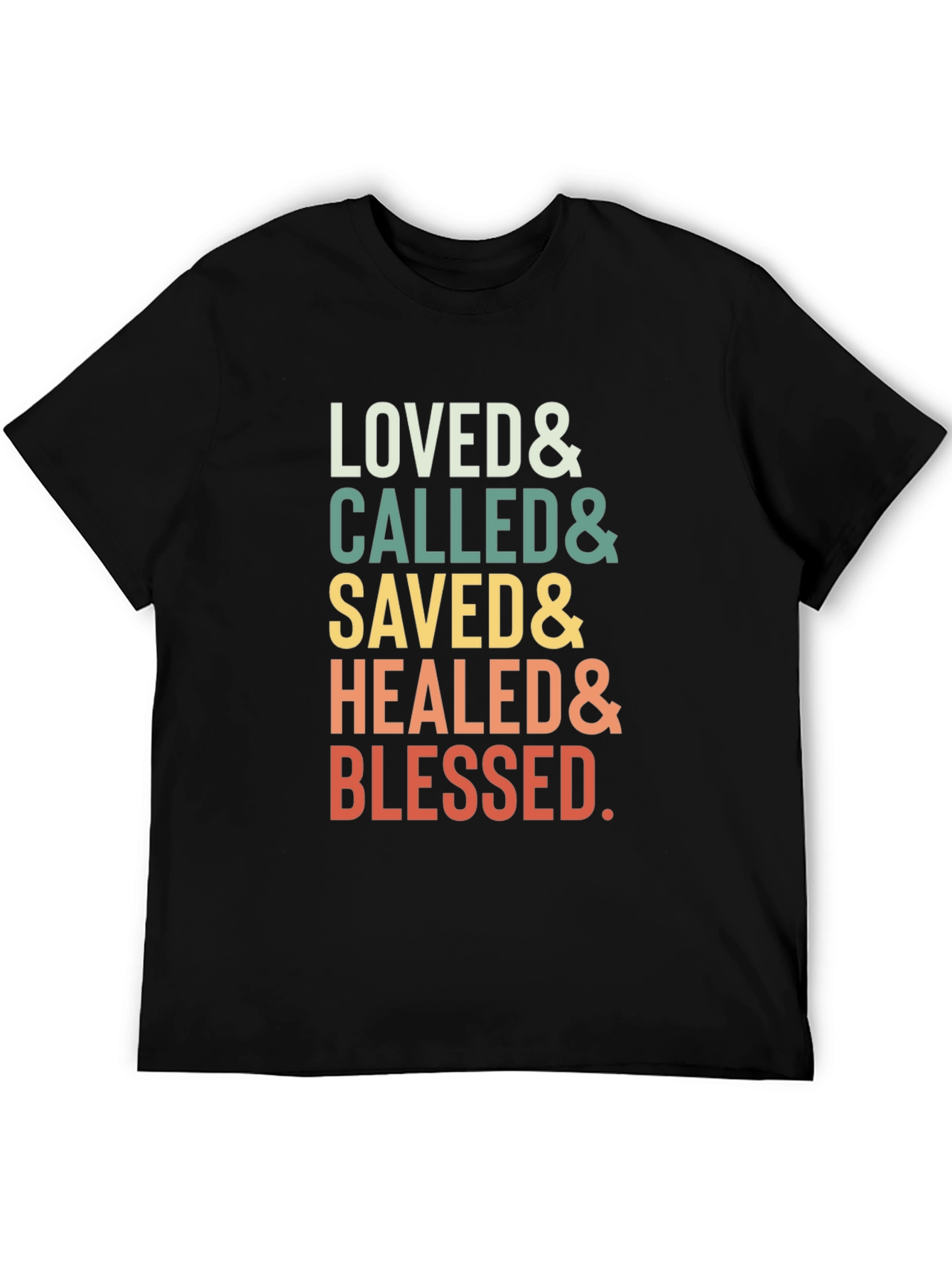 Black Loved Called Saved Healed Blessed T-Shirt view 5