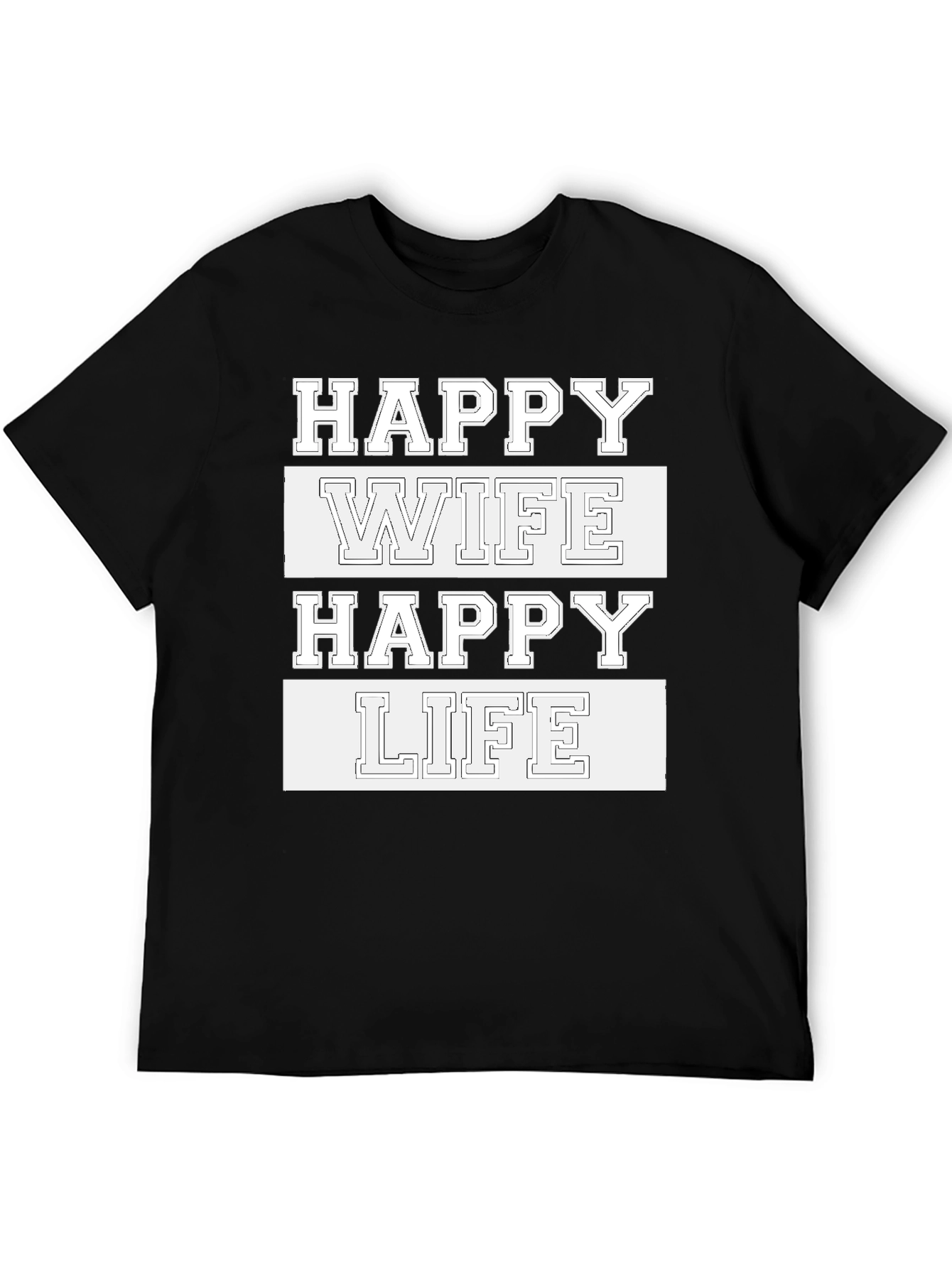 Black Happy Wife Happy Life Graphic Tee view 5