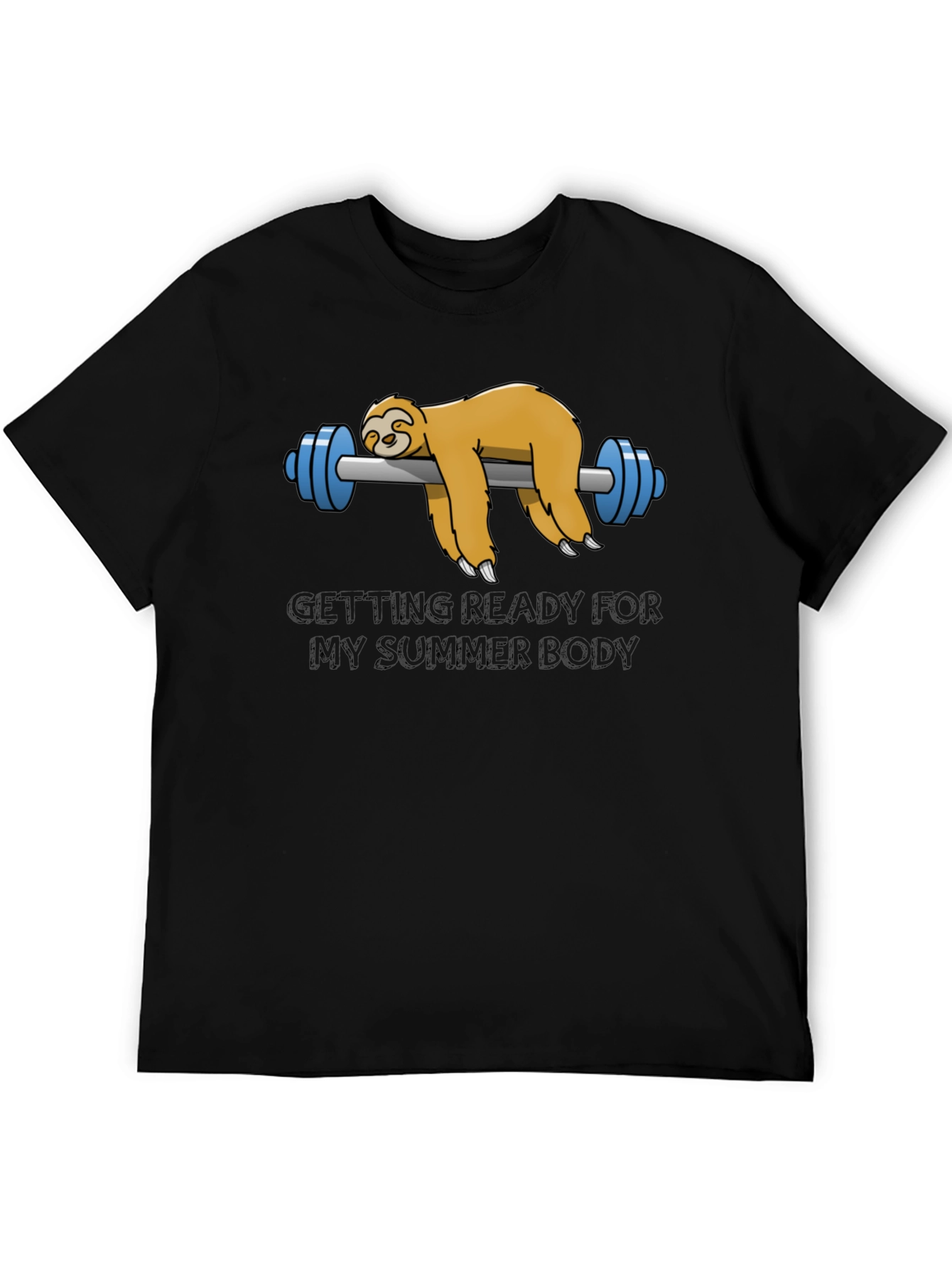 Black Sloth Summer Body Black T-Shirt view 5