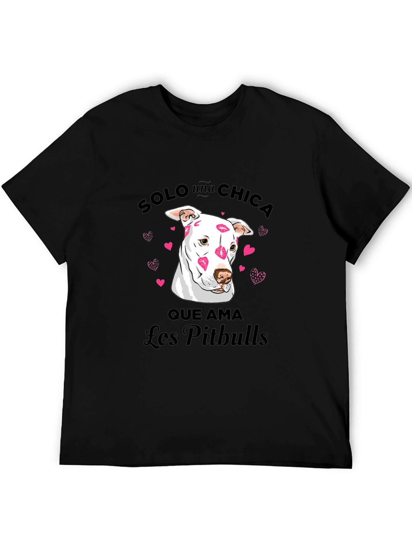 Black Pitbull Lover T-Shirt - Solo Una Chica Graphic Tee view 5