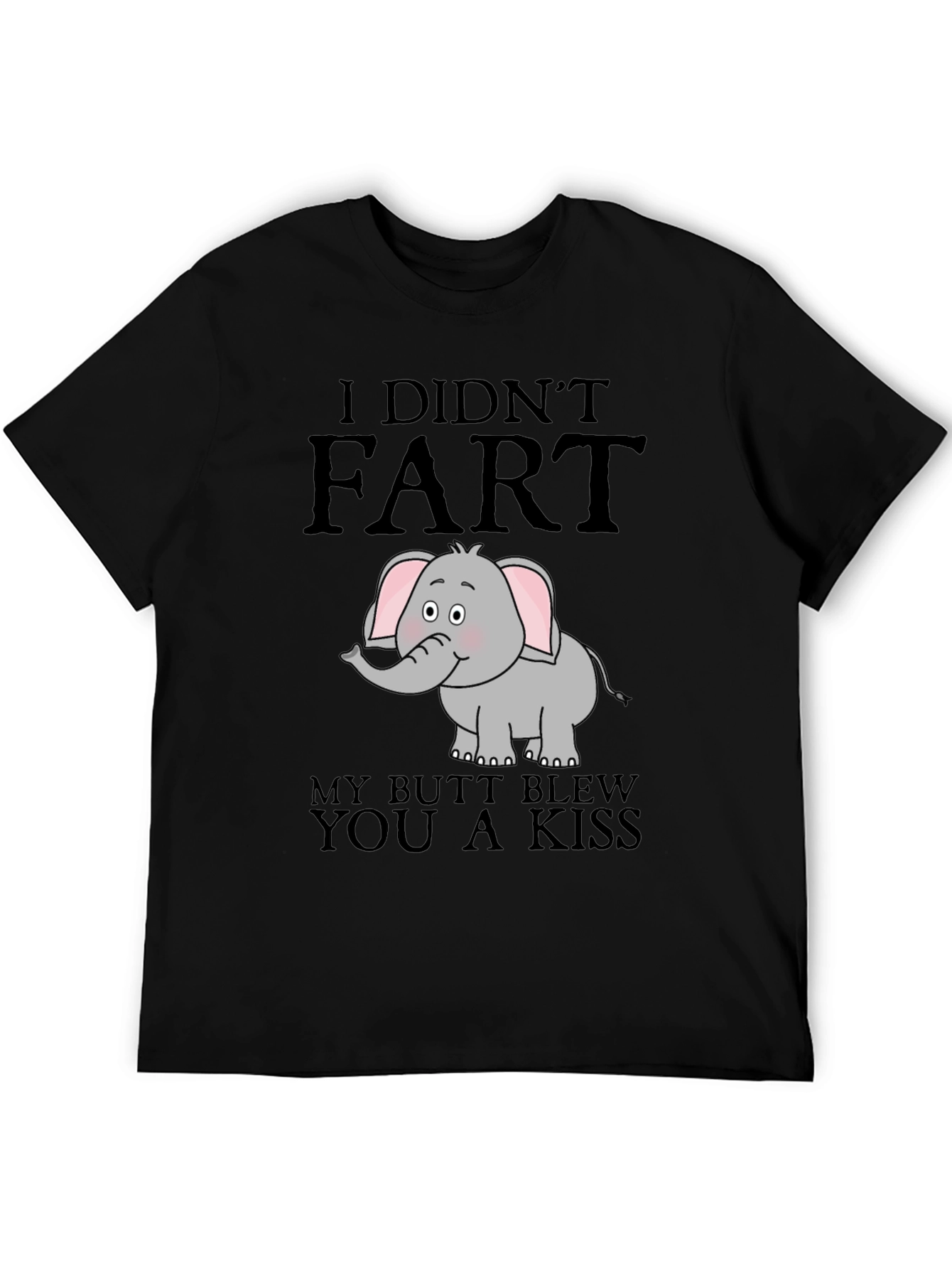 Black I Didn't Fart Elephant Graphic T-Shirt view 5