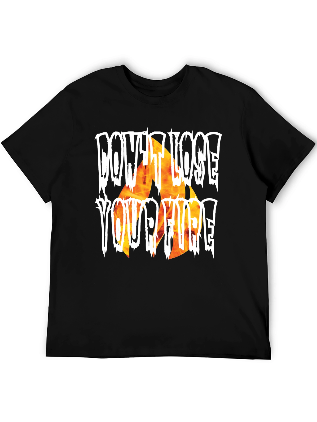 Black Don't Lose Your Fire Graphic T-Shirt view 5