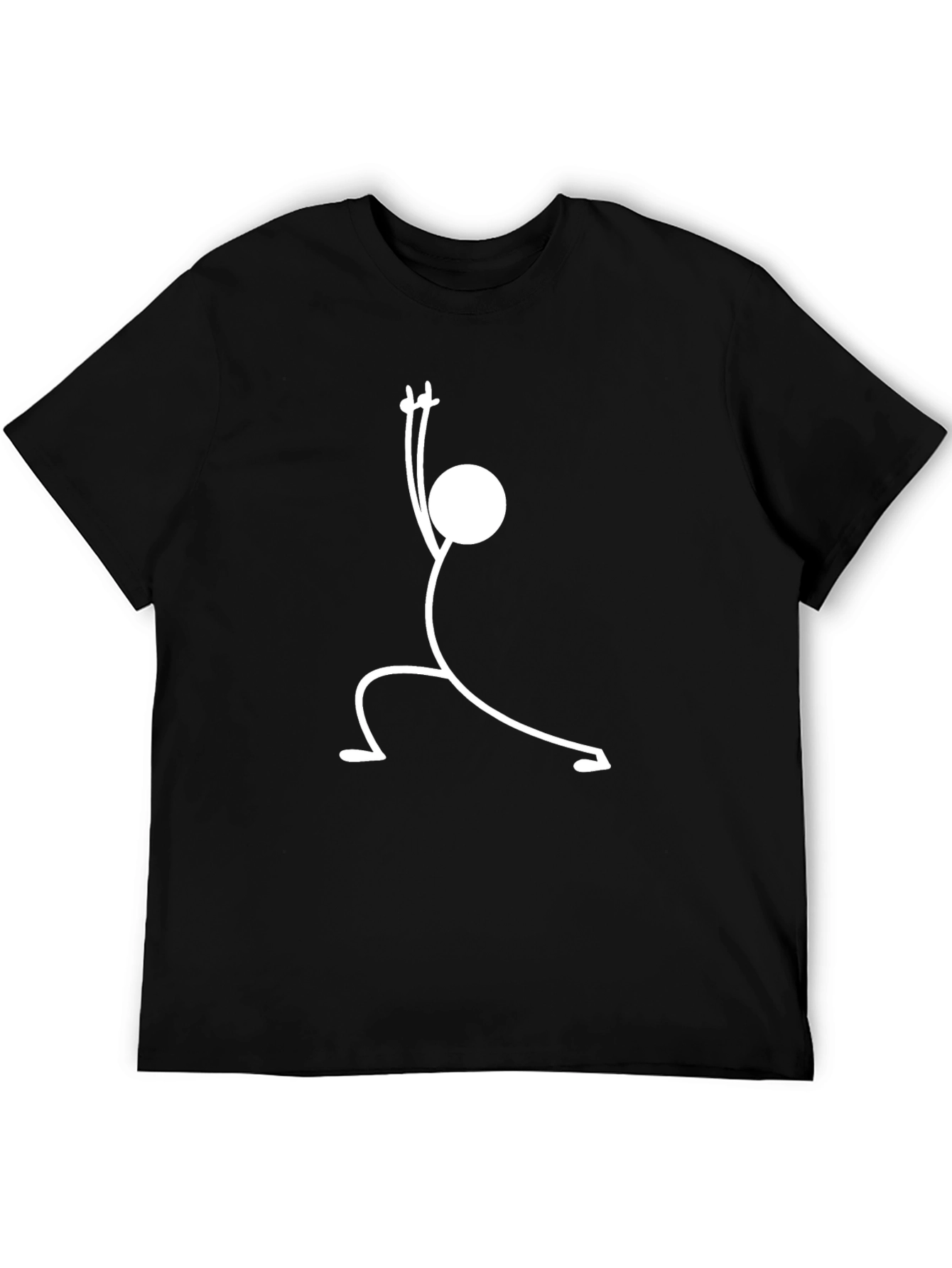 Black Yoga Pose Graphic Tee - Black Cotton T-Shirt view 5