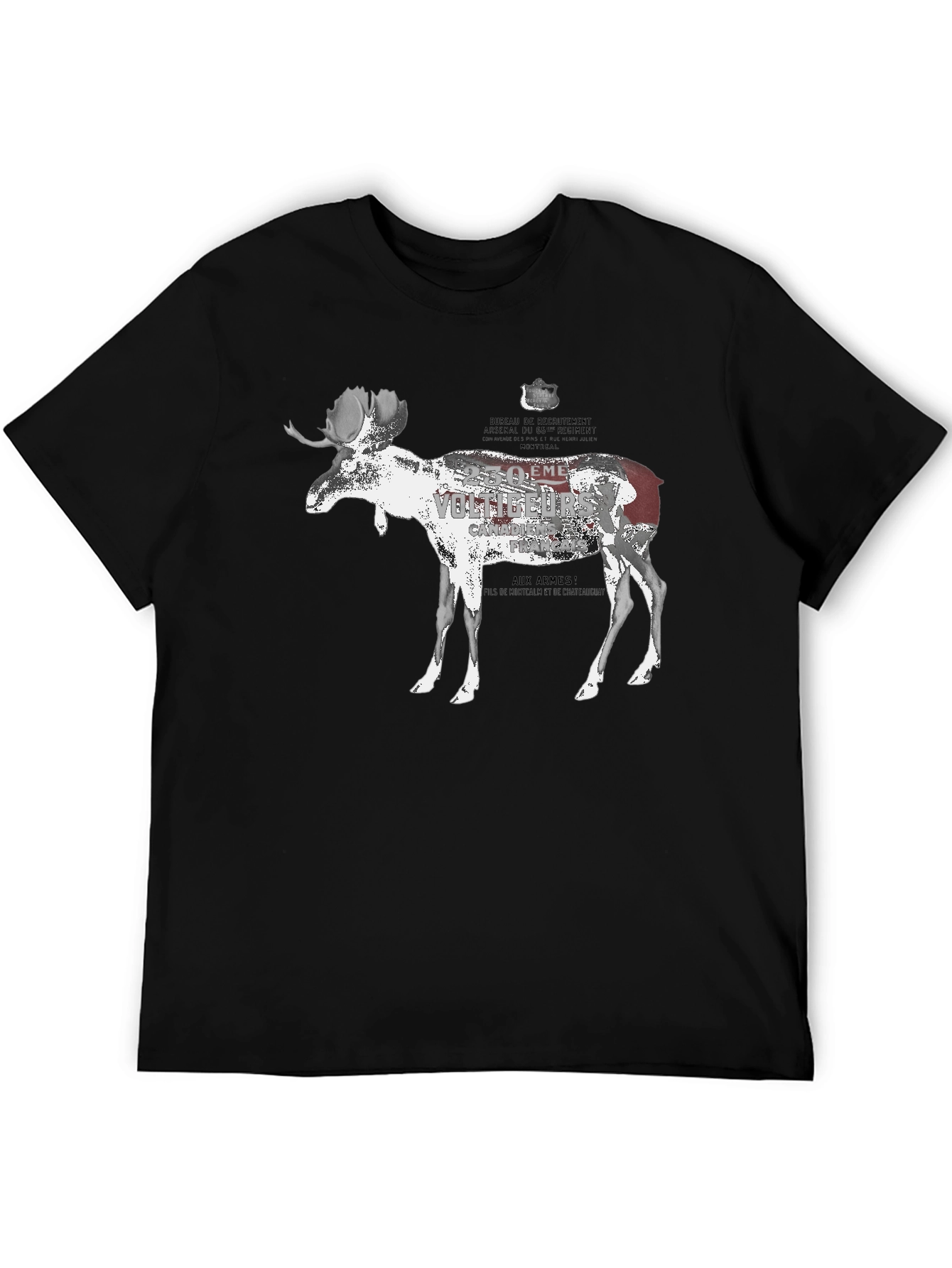 Black Moose Graphic Tee - Black Casual T-Shirt view 5