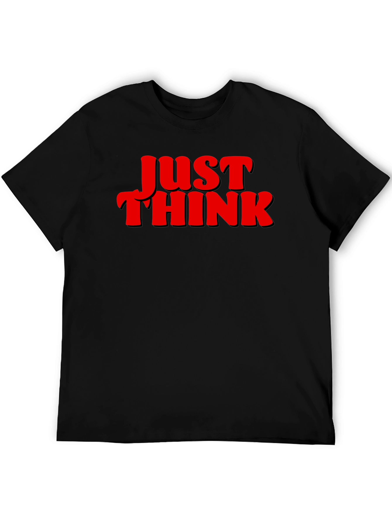 Black Just Think Graphic Tee - Bold Statement Shirt view 5