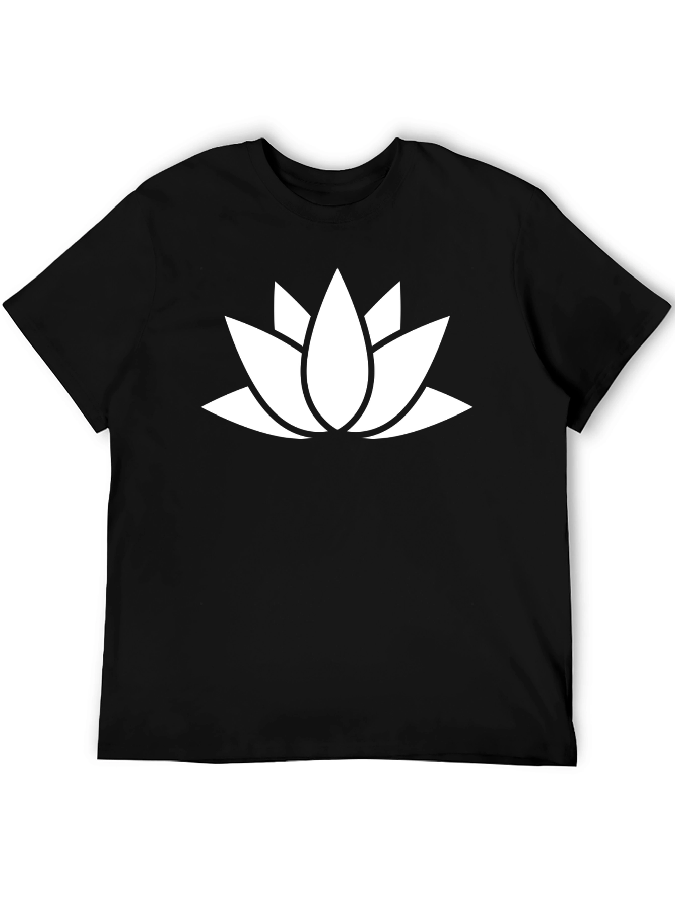 Black Lotus Flower Graphic Tee - Black Cotton Blend view 5