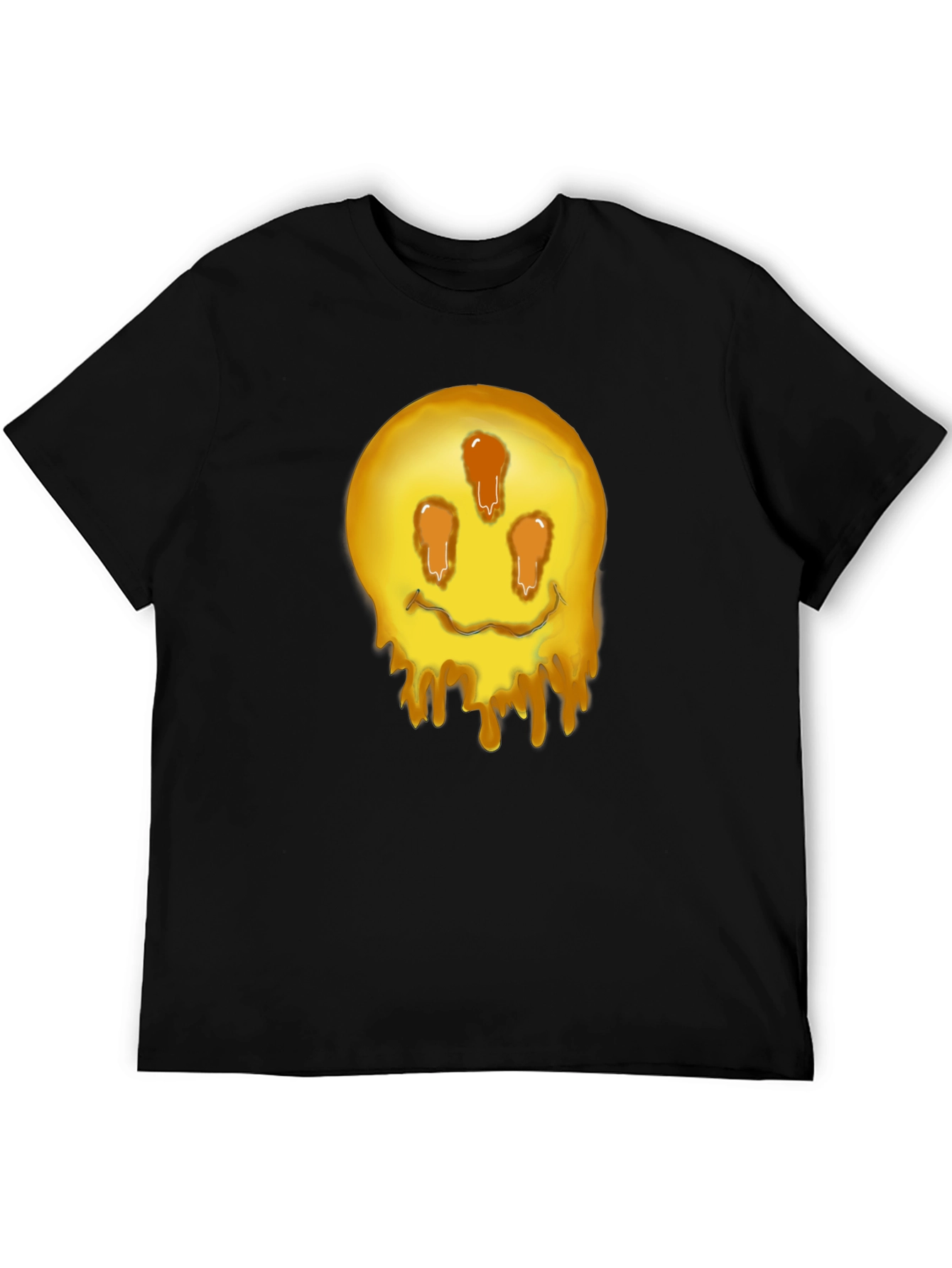 Black Melting Smiley Graphic Tee - Black view 5