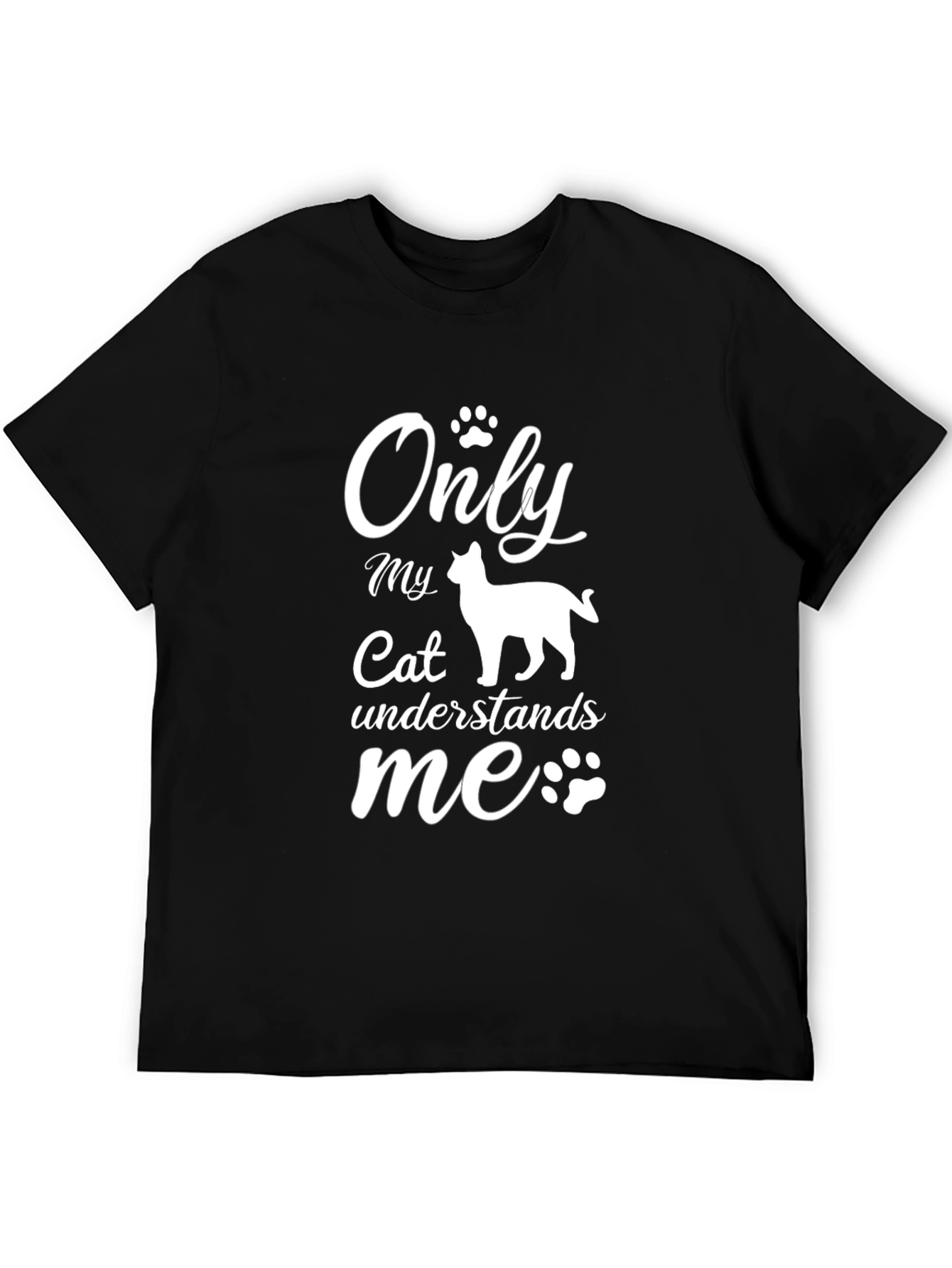 Black Cat Lover T-Shirt: Only My Cat Understands Me view 5