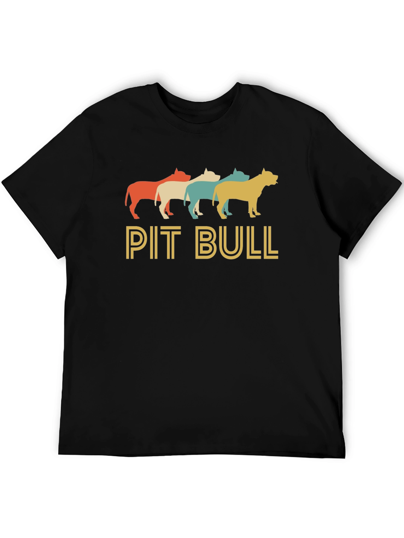 Black Retro Pit Bull Graphic Tee - Black Cotton Blend view 5