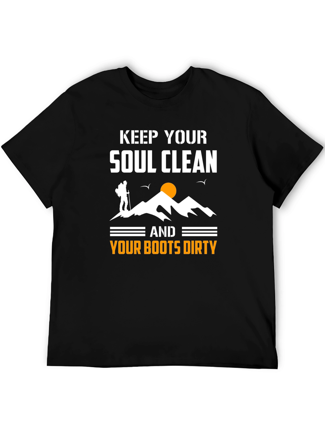 Black Keep Your Soul Clean Hiking T-Shirt view 5