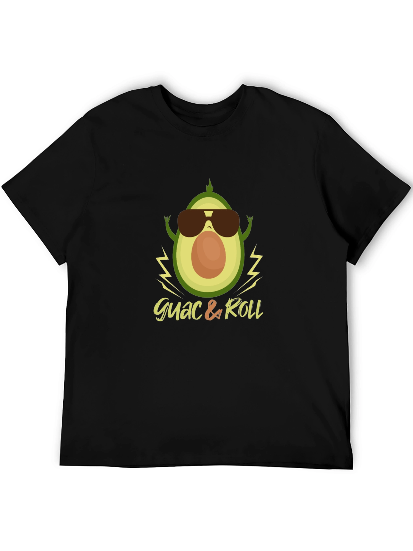 Black Guac & Roll Graphic Tee - Avocado Sunglasses Rock T-Shirt view 5