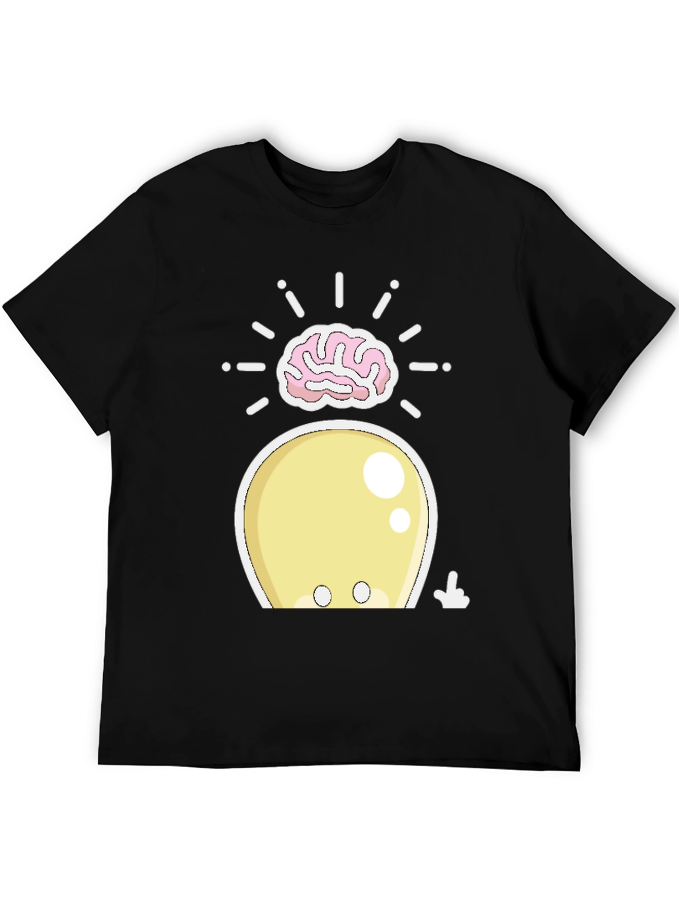 Black Funny Brainy Squid Graphic T-Shirt view 5