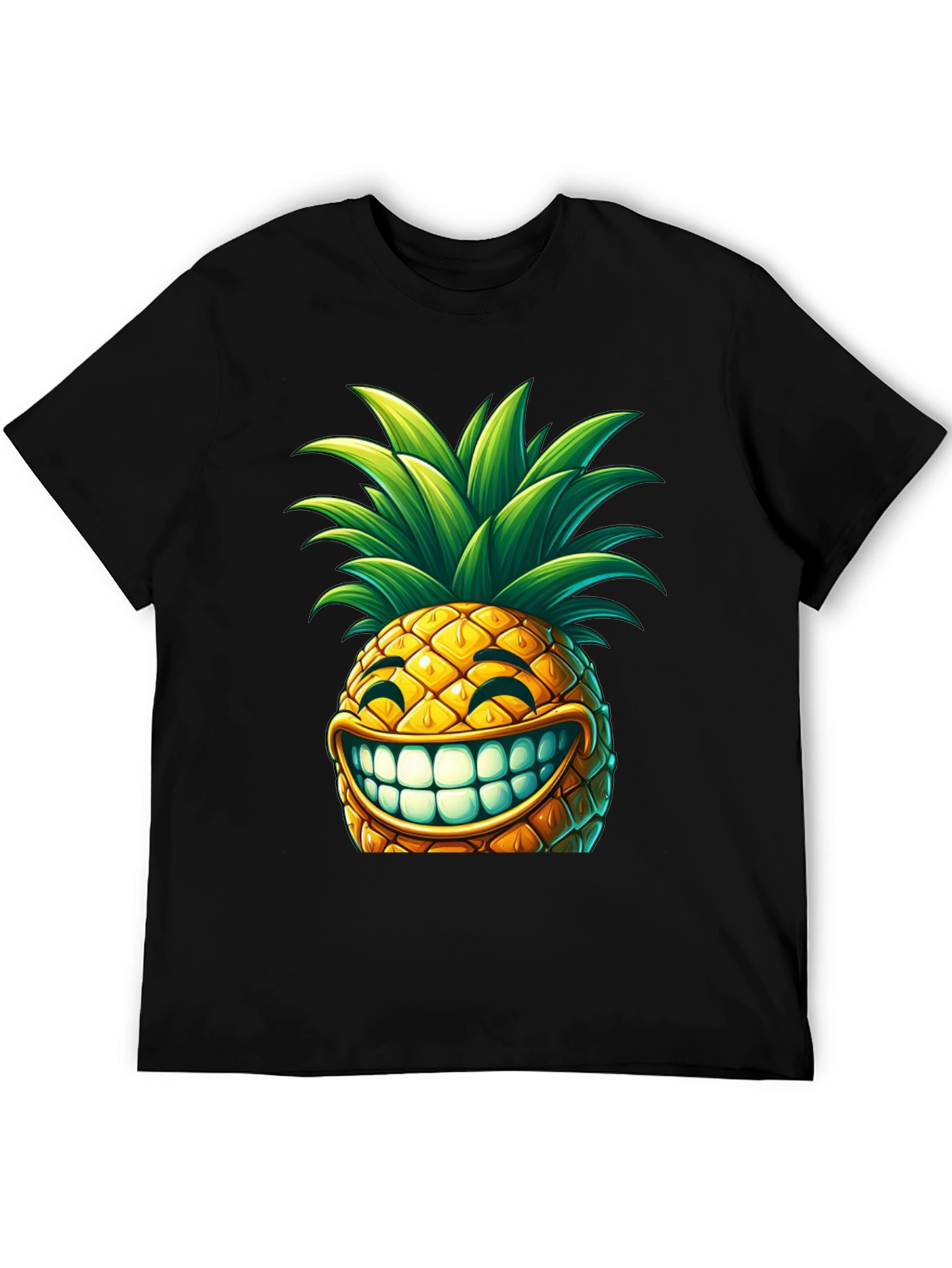 Black Funny Pineapple Graphic T-Shirt -  Unique Design view 5