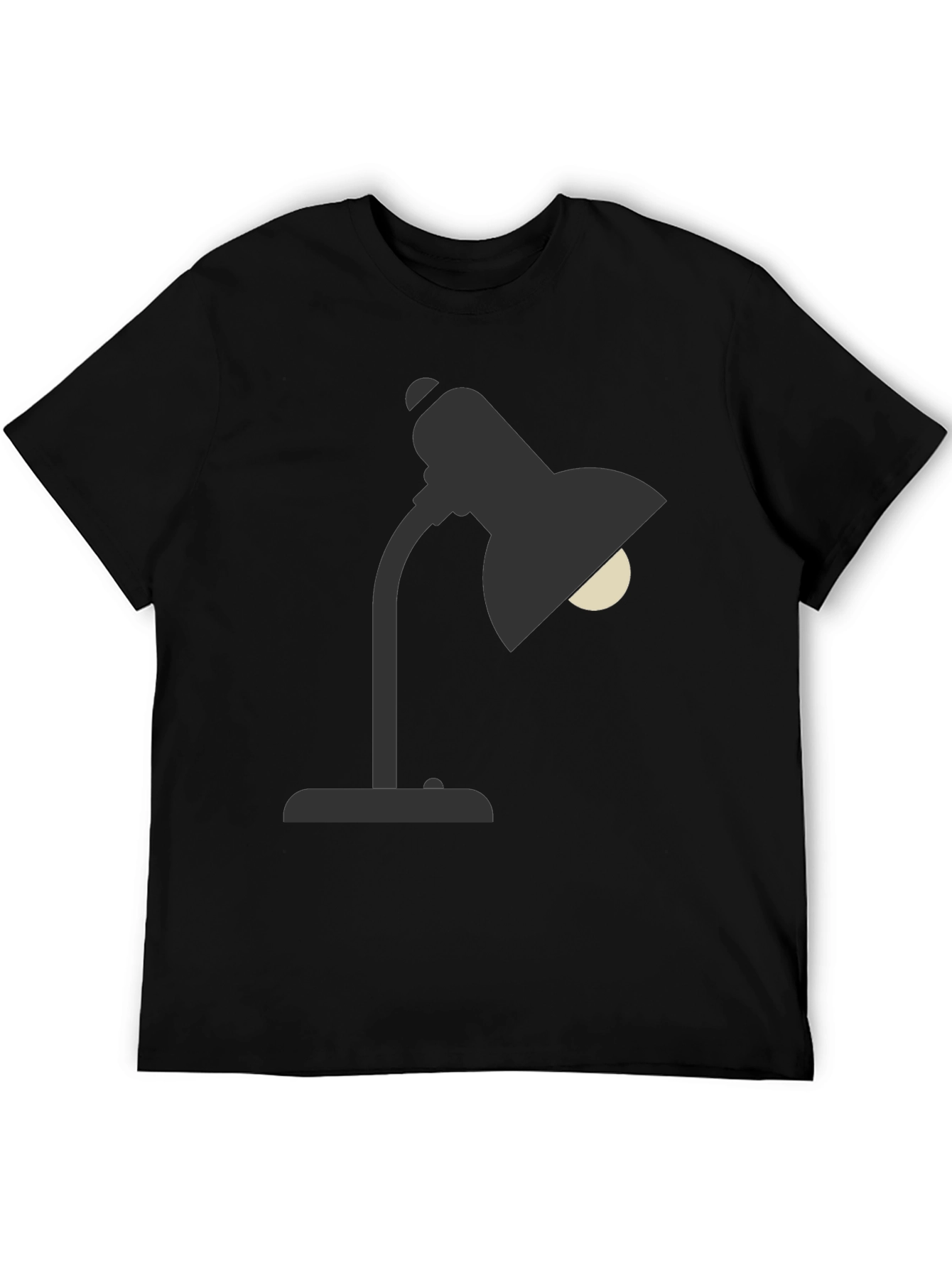 Black Desk Lamp Graphic Tee - Modern Black T-Shirt view 5