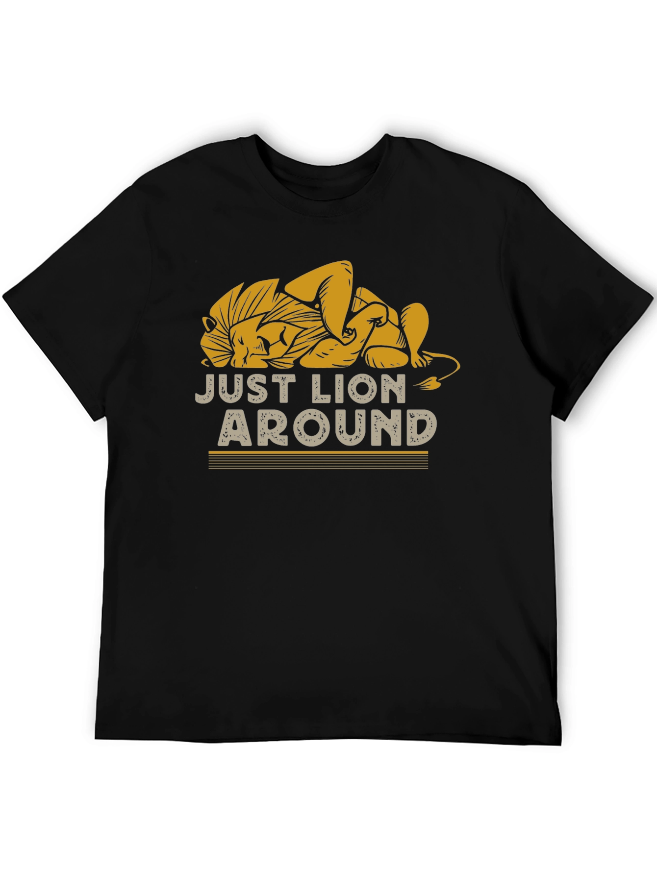 Black Just Lion Around Graphic T-Shirt, Relaxed Fit view 5