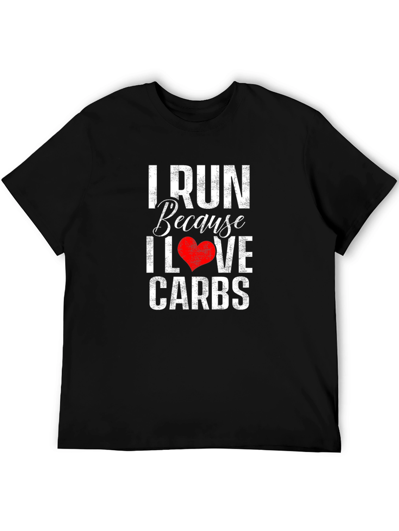 Black I Run Because I Love Carbs Graphic T-Shirt view 5