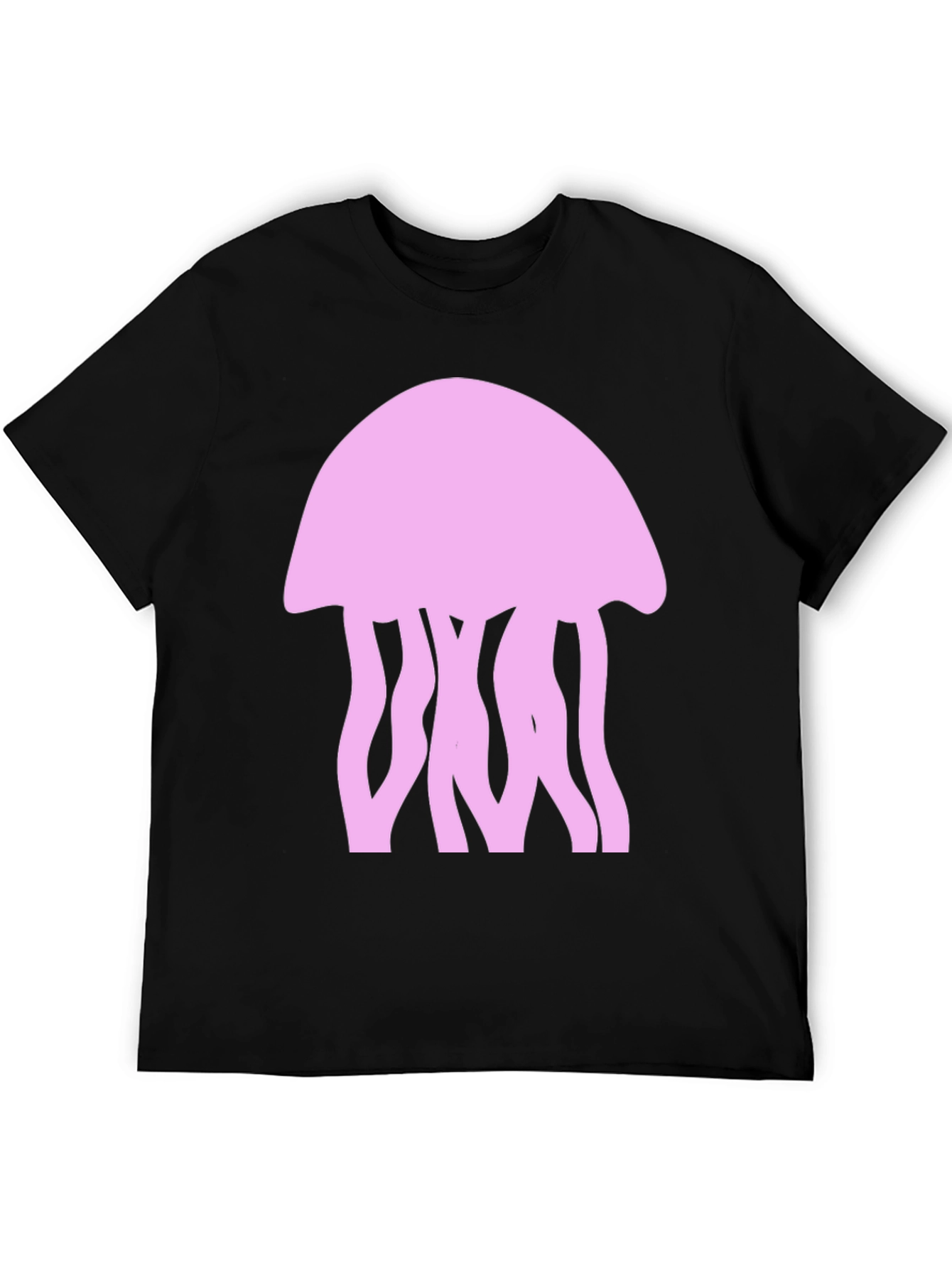 Black Jellyfish Graphic Tee - Black Cotton T-Shirt view 5