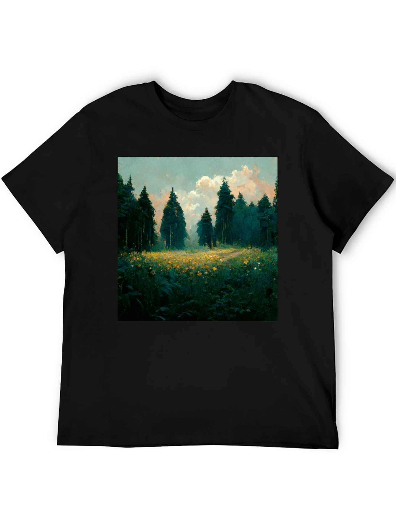 Black Nature Forest T-Shirt view 5