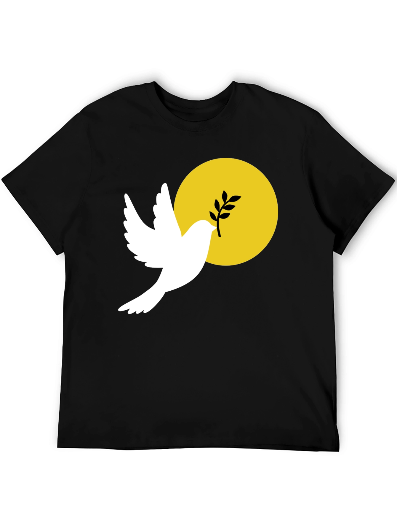 Black Peace Dove Graphic T-Shirt - Black Cotton Blend view 5