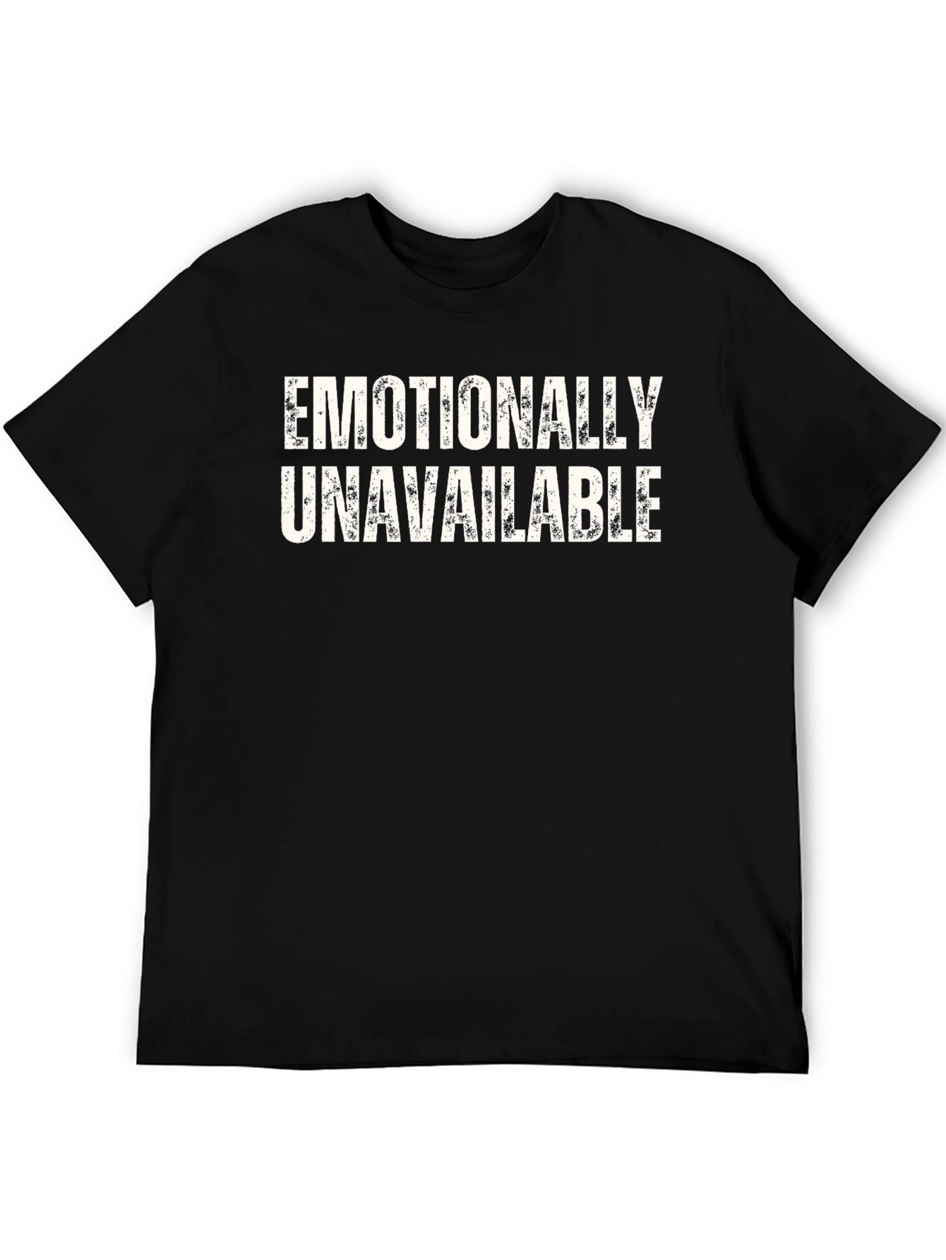 Black Emotionally Unavailable Graphic Tee - Men's Black T-Shirt view 5