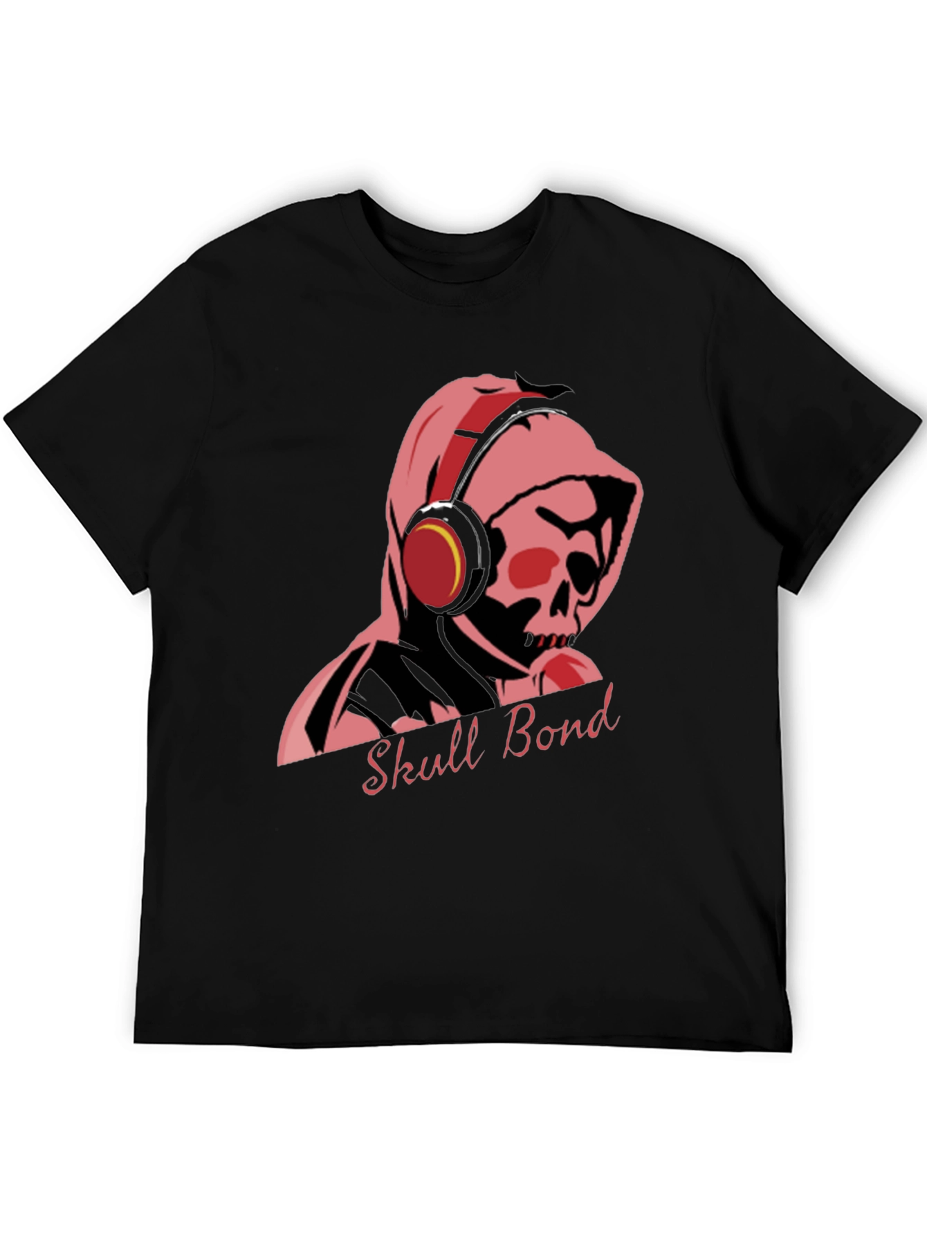 Skull Bond Graphic Tee - Cool Black Cotton T-Shirt - 5