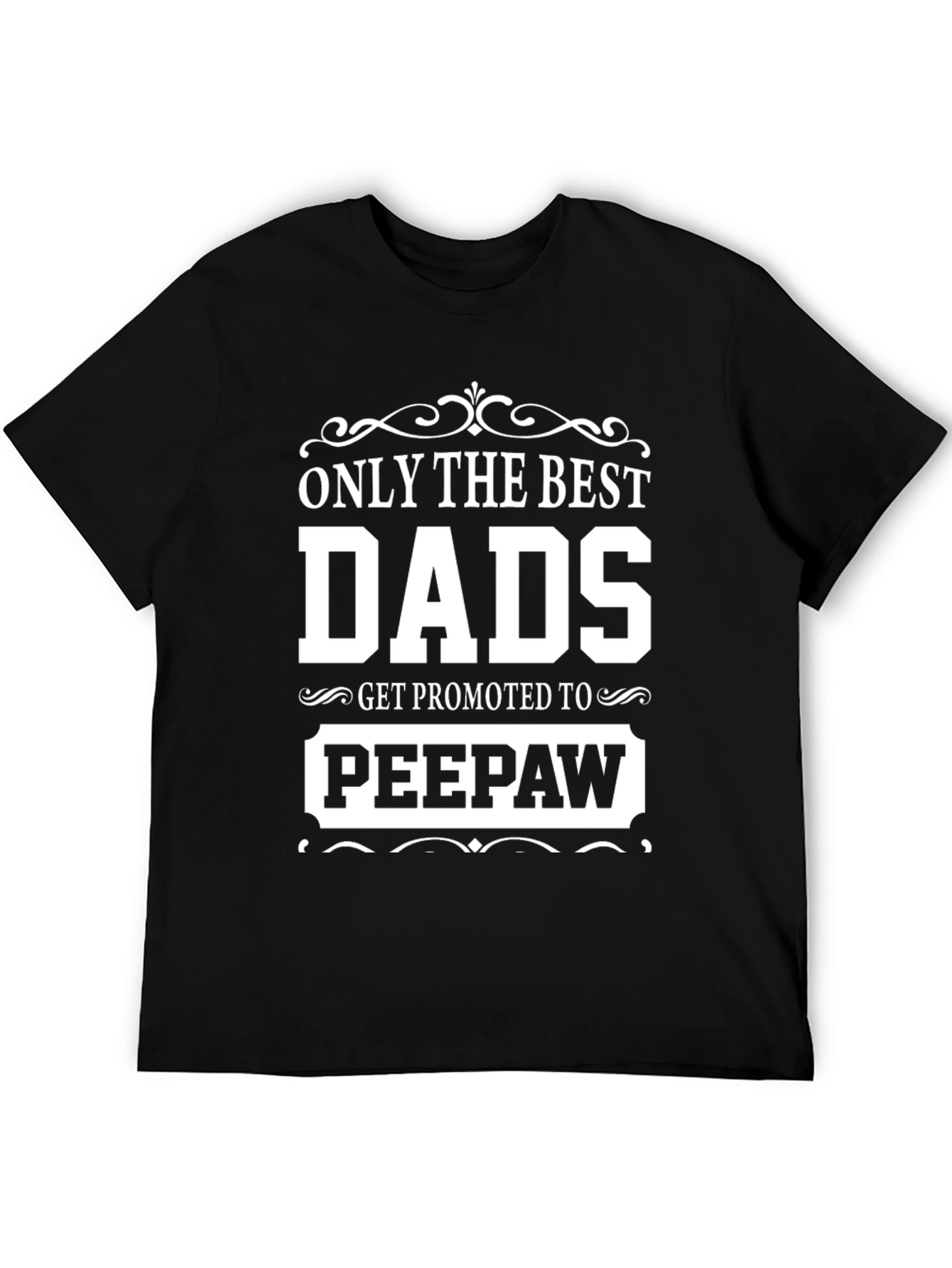 Black Best Dads Get Promoted to Peepaw T-Shirt view 5