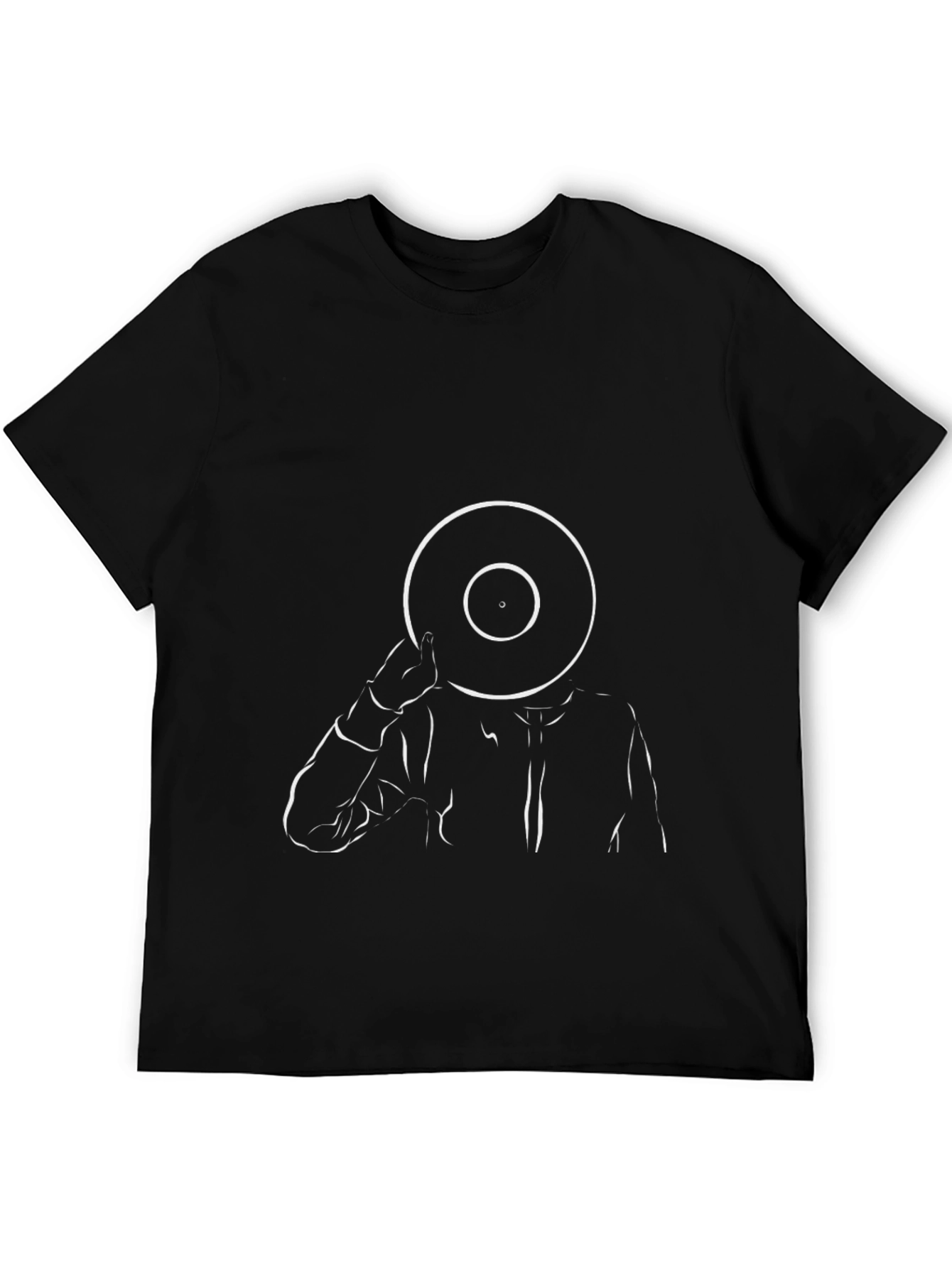 Black Vinyl Head T-Shirt - Modern Graphic Tee view 5