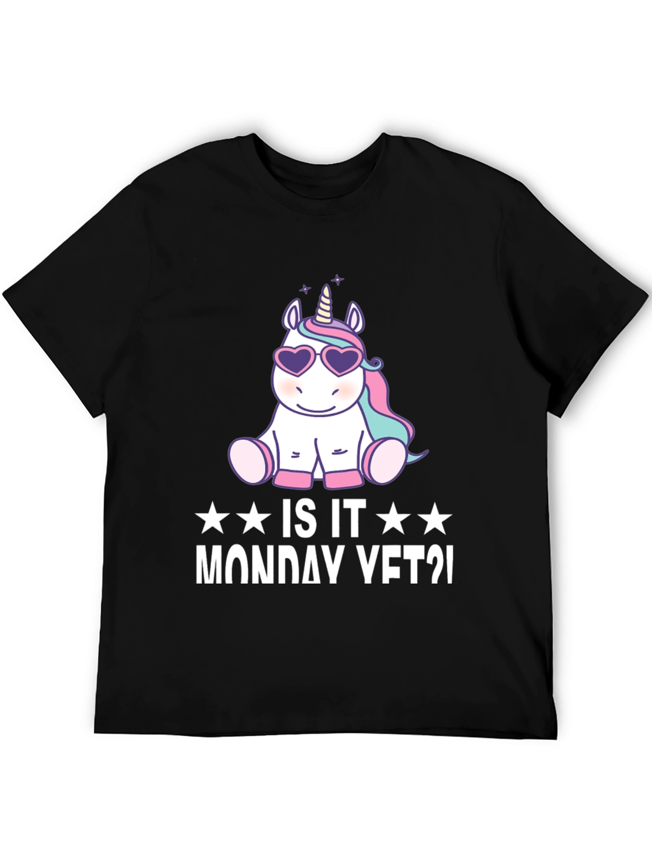 Black Unicorn Heart Glasses T-Shirt - Is It Monday Yet? view 5